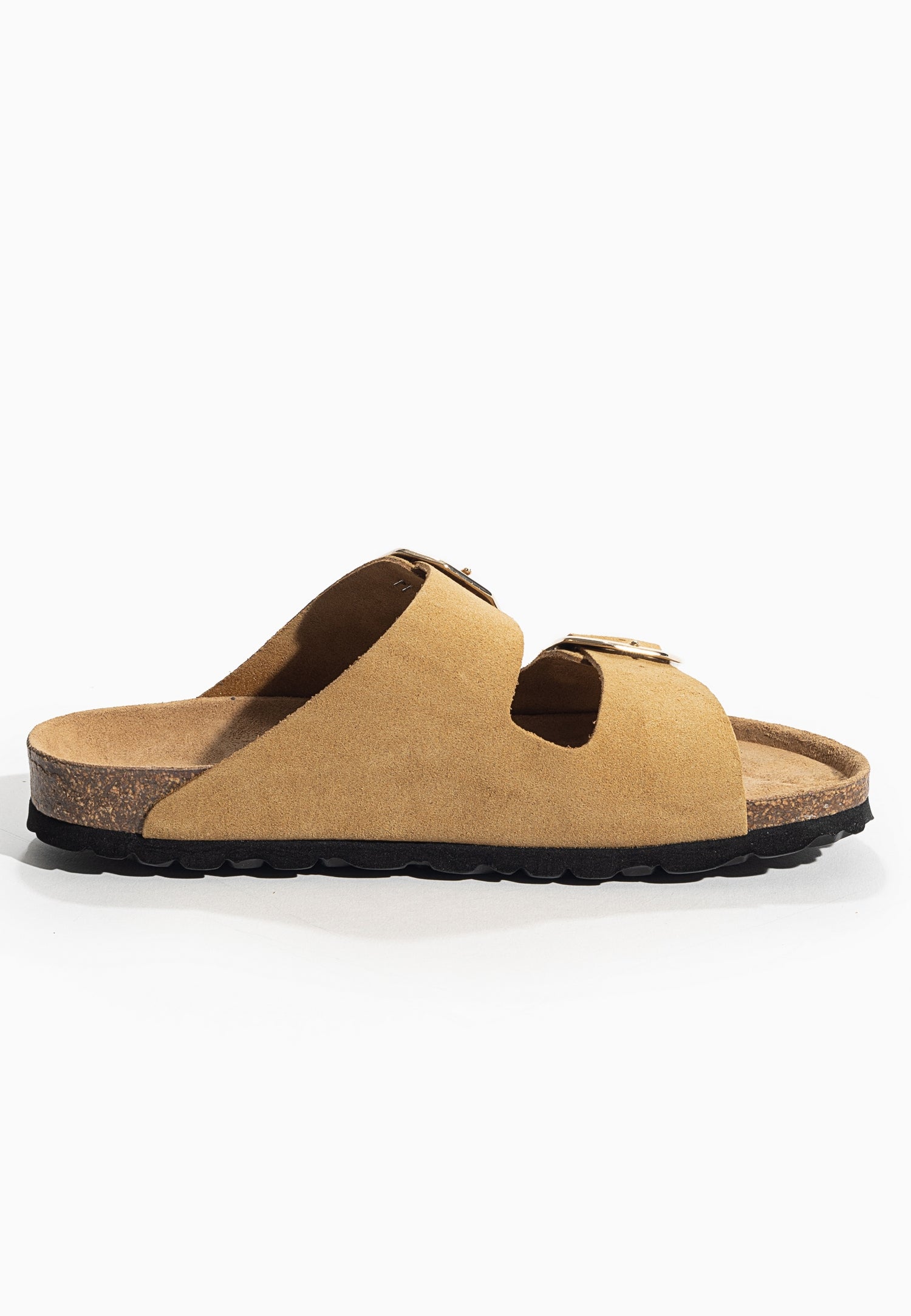Sandales 2 Brides Atlas Camel en Cuir Suédé