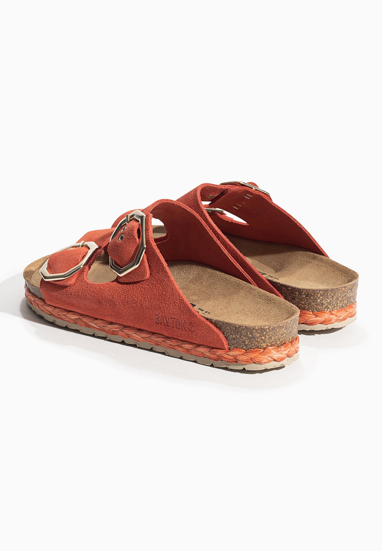 Sandales 2 Brides Atlas Corail en Cuir Suédé