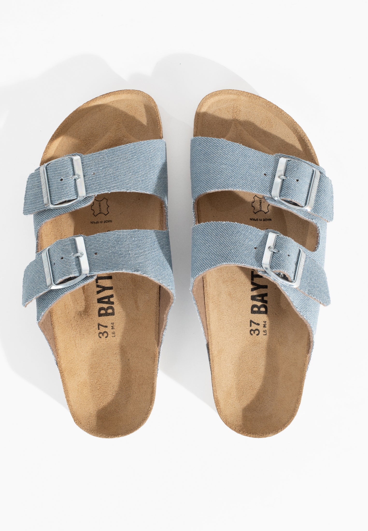 Sandales 2 Brides Atlas Bleu Ciel Denim