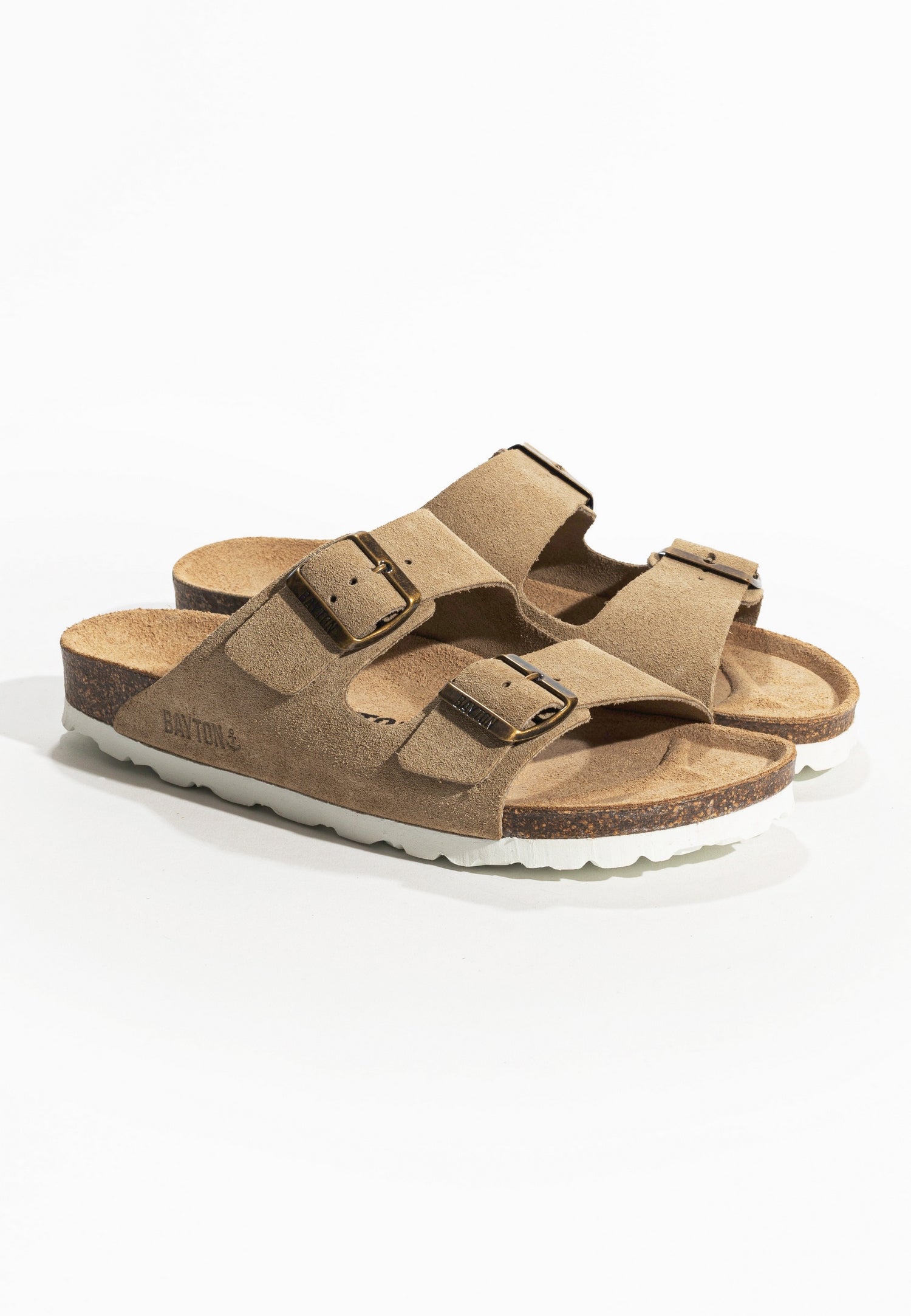 Sandales 2 Brides Atlas Beige en Cuir Suédé