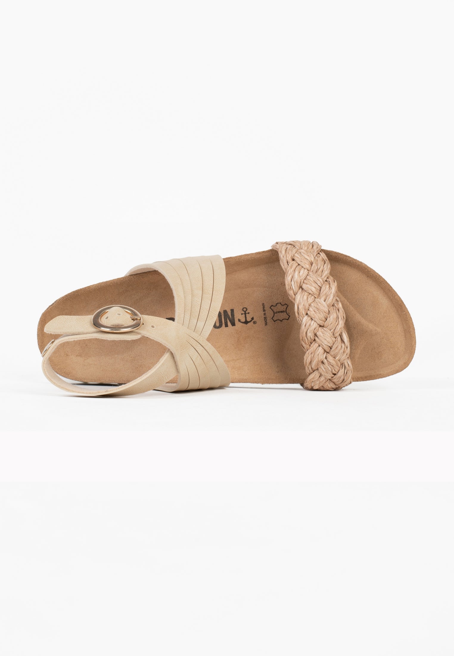 Sandales Garrigue Beige Et Dorées Multi-Brides