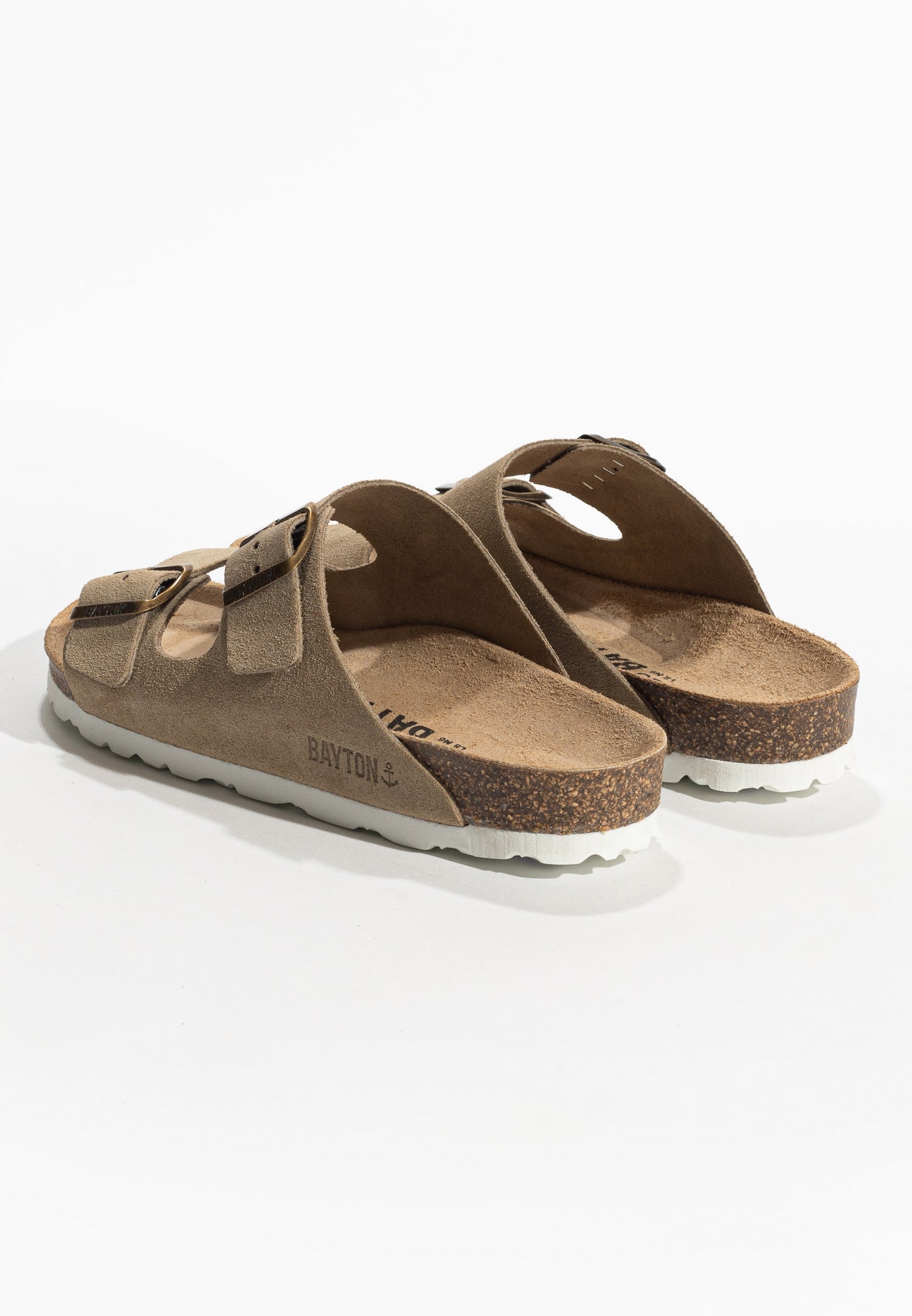 Sandales 2 Brides Atlas Beige en Cuir Suédé