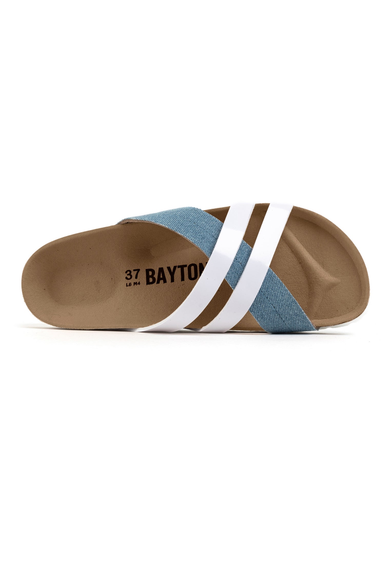 Sandales Martigues Bleu Ciel Denim Et Blanc Multi-Brides