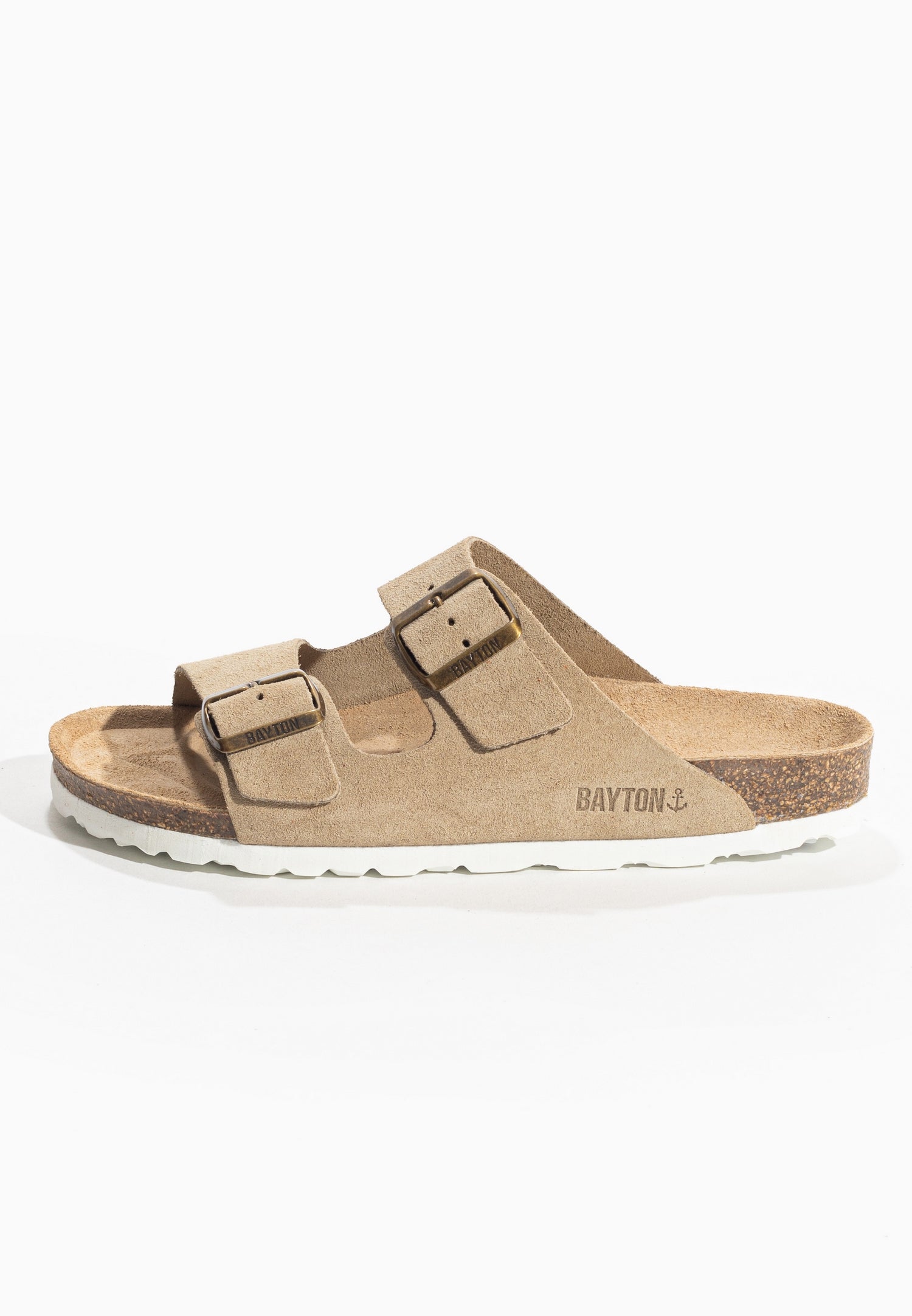 Sandales 2 Brides Atlas Beige en Cuir Suédé