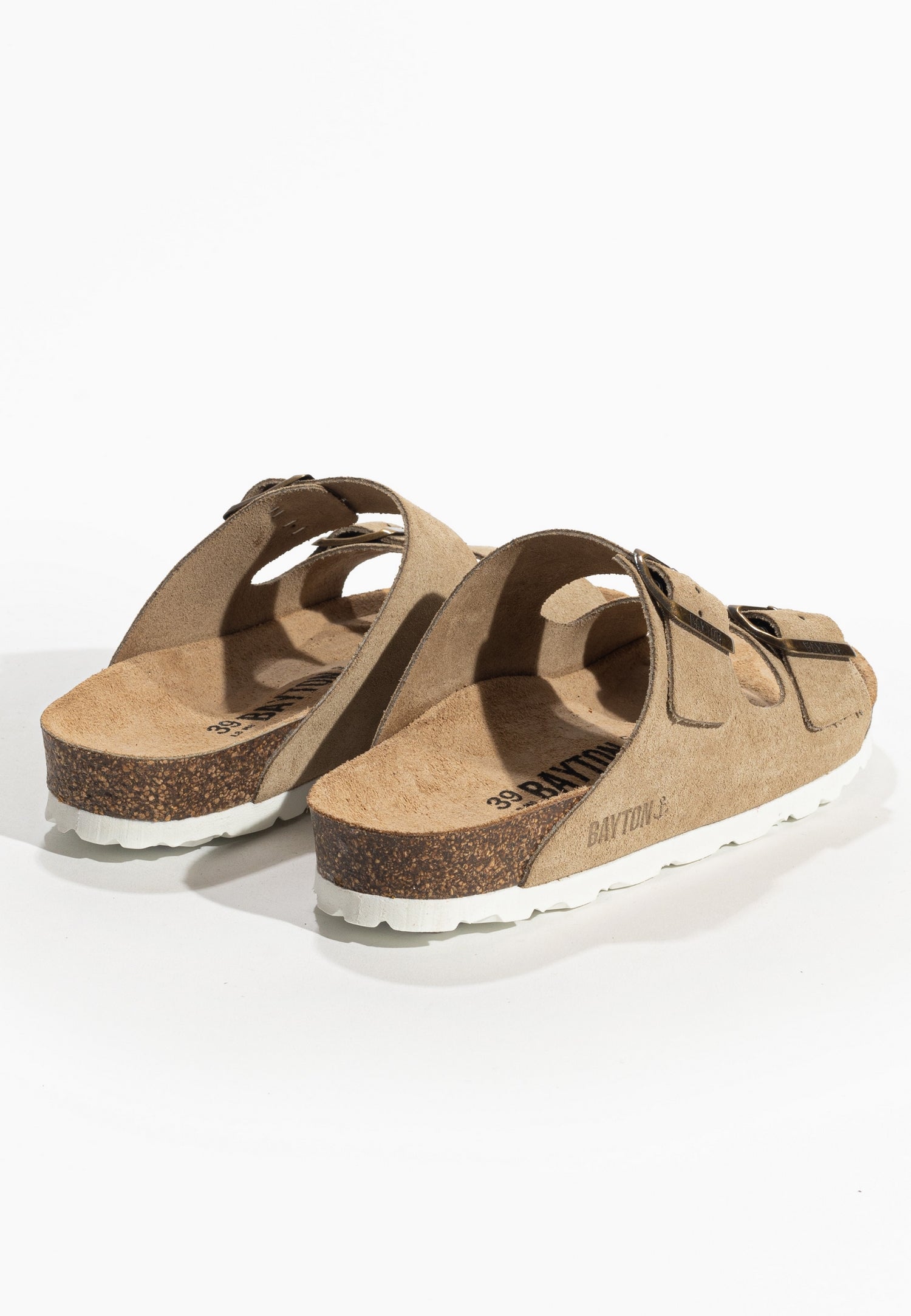 Sandales 2 Brides Atlas Beige en Cuir Suédé