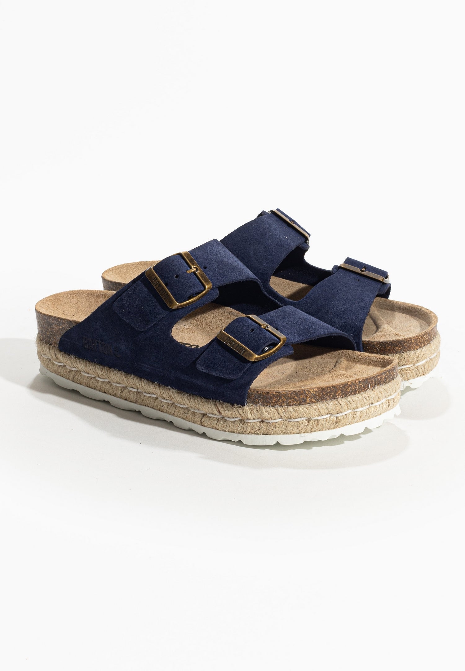 Sandales Olympe Bleu marine à Plateforme en cuir Suédé