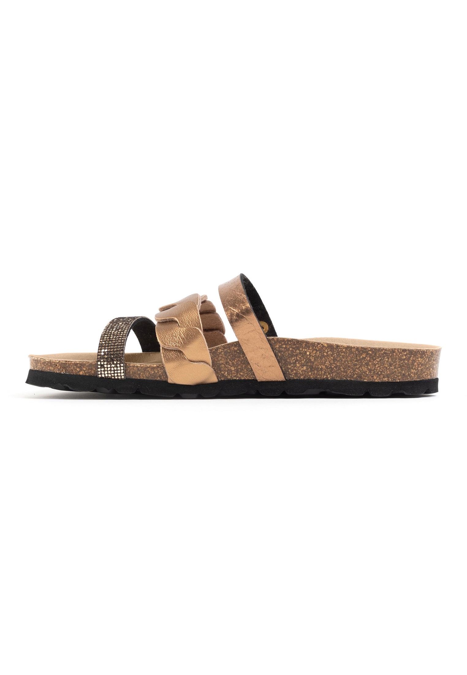 Sandalias Coral Multitiras Bronce