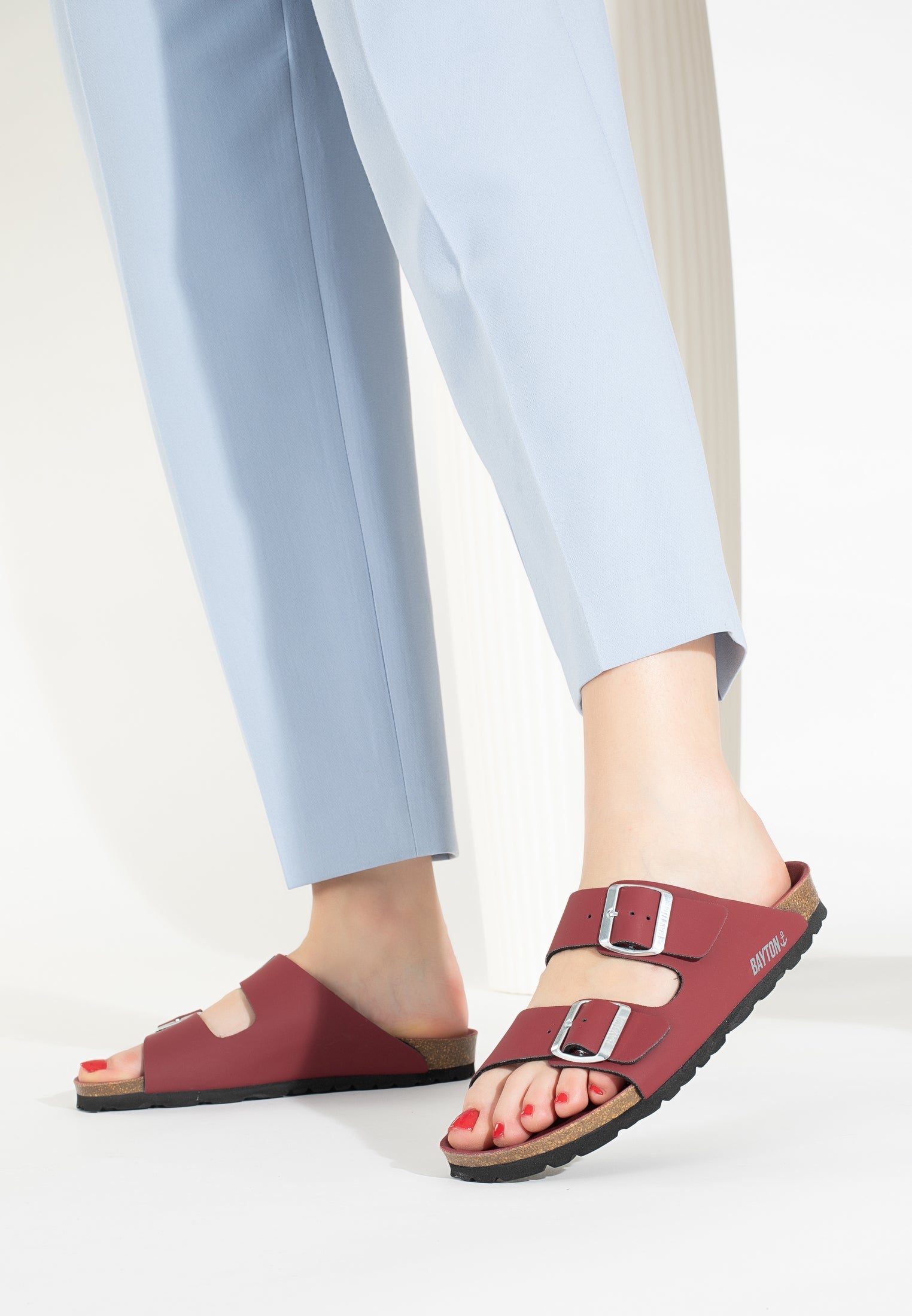 Sandales 2 Brides Atlas Bordeaux