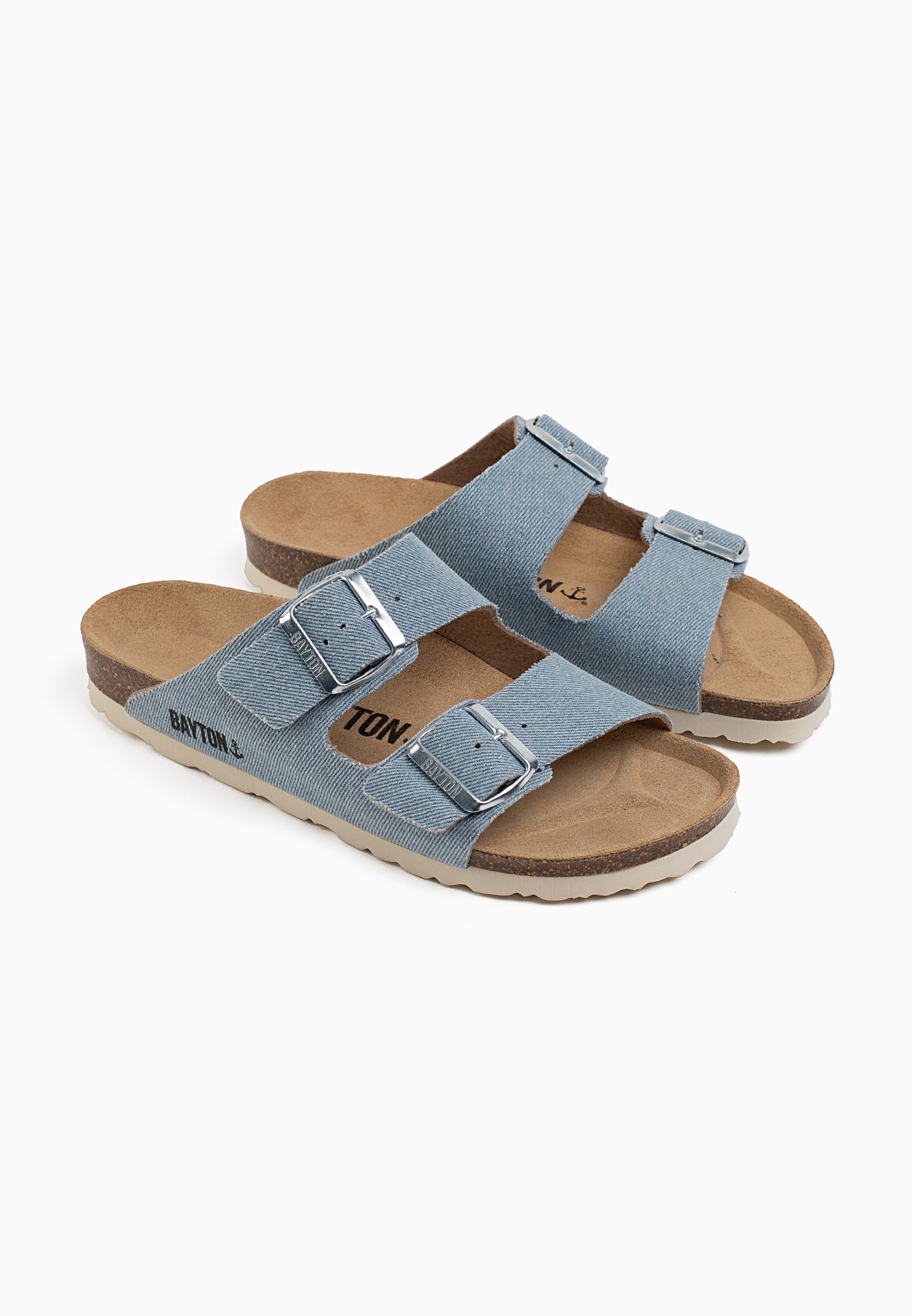 Sandales 2 Brides Atlas Bleu Ciel Denim