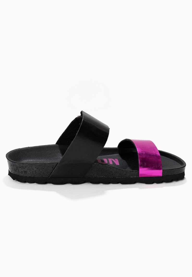 Sandalias Valence Negro y Fucsia