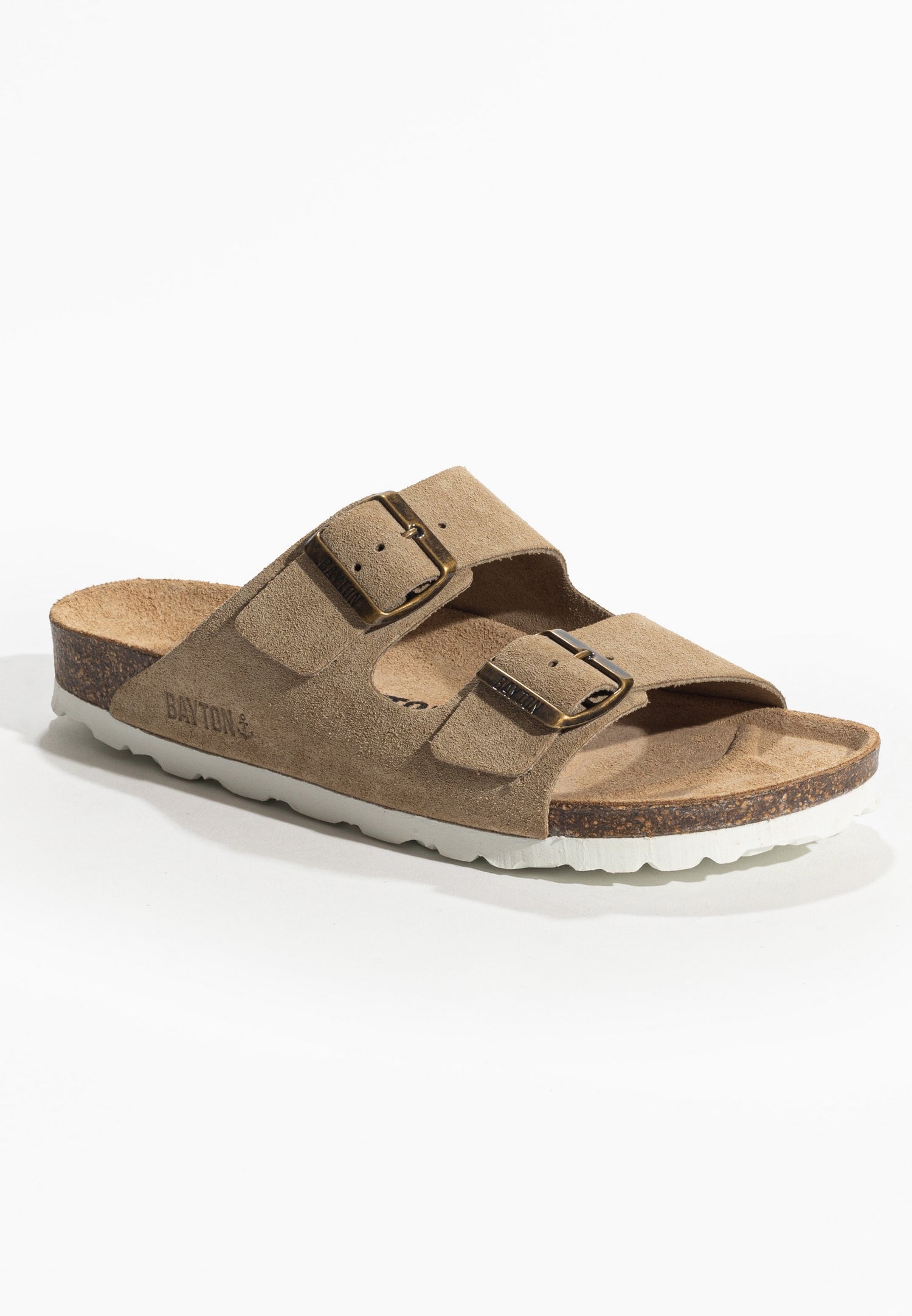 Sandales 2 Brides Atlas Beige en Cuir Suédé