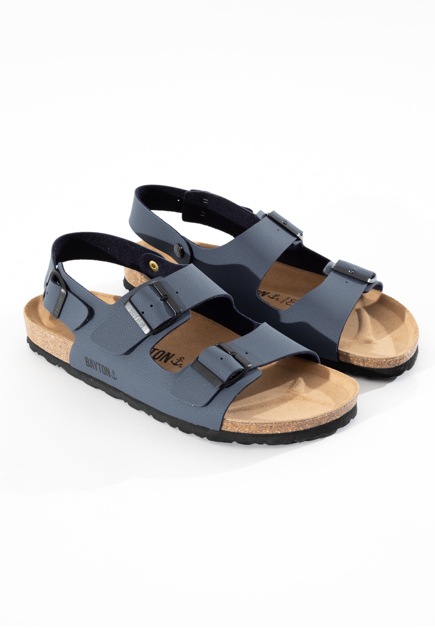 Mules sandales Homme double bride Marine