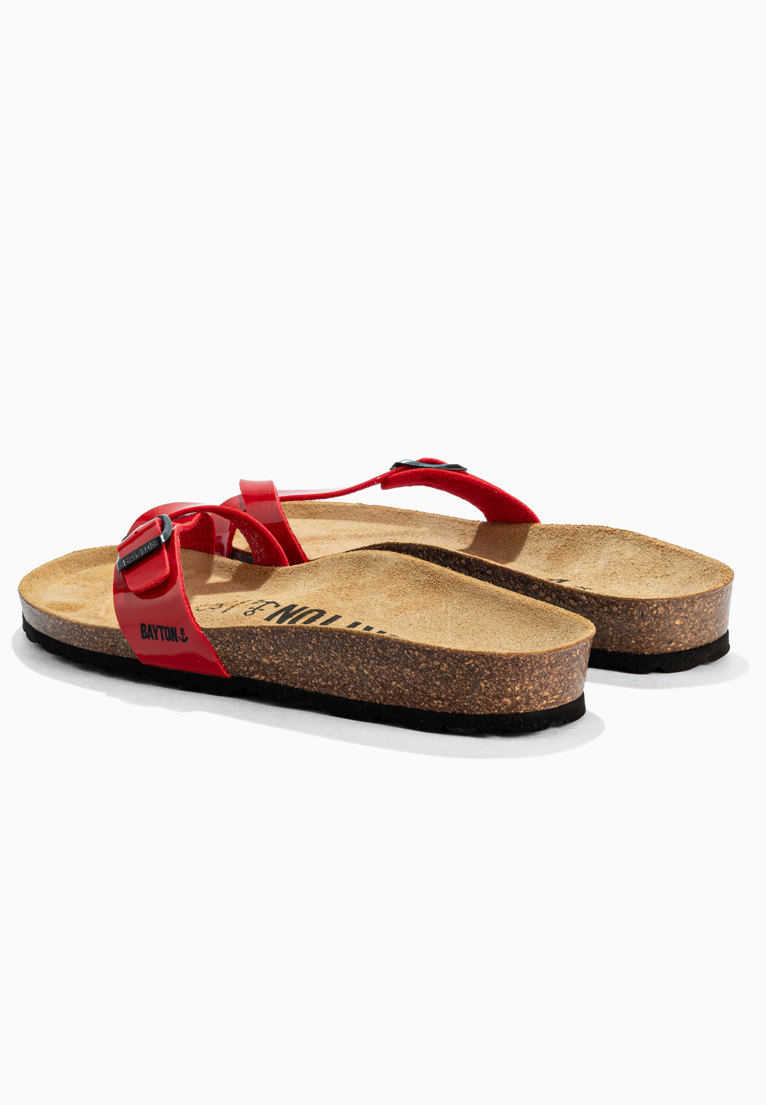 Junon Red Toe-Strap Sandals