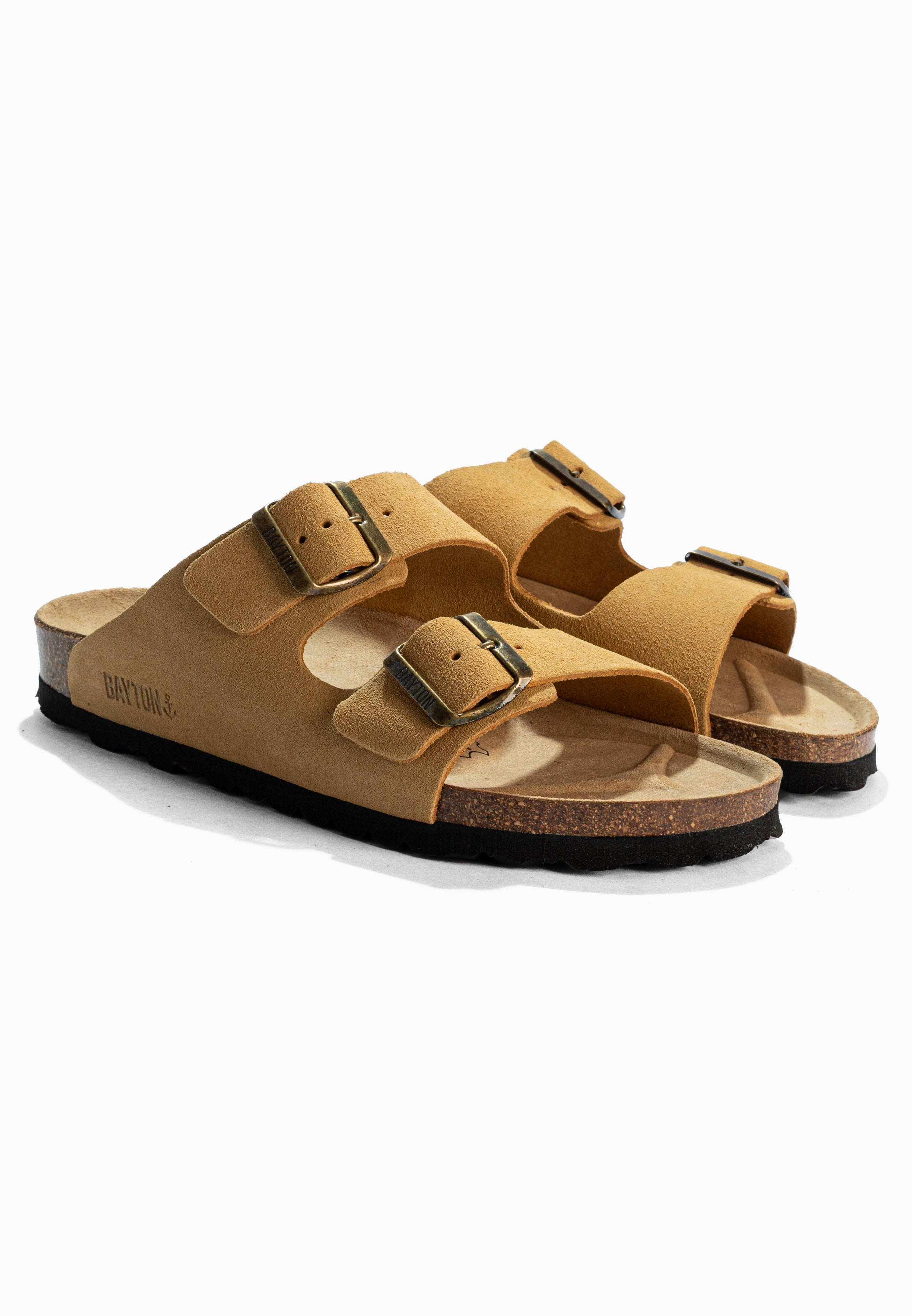 Sandales 2 Brides Atlas Camel en Cuir Suédé