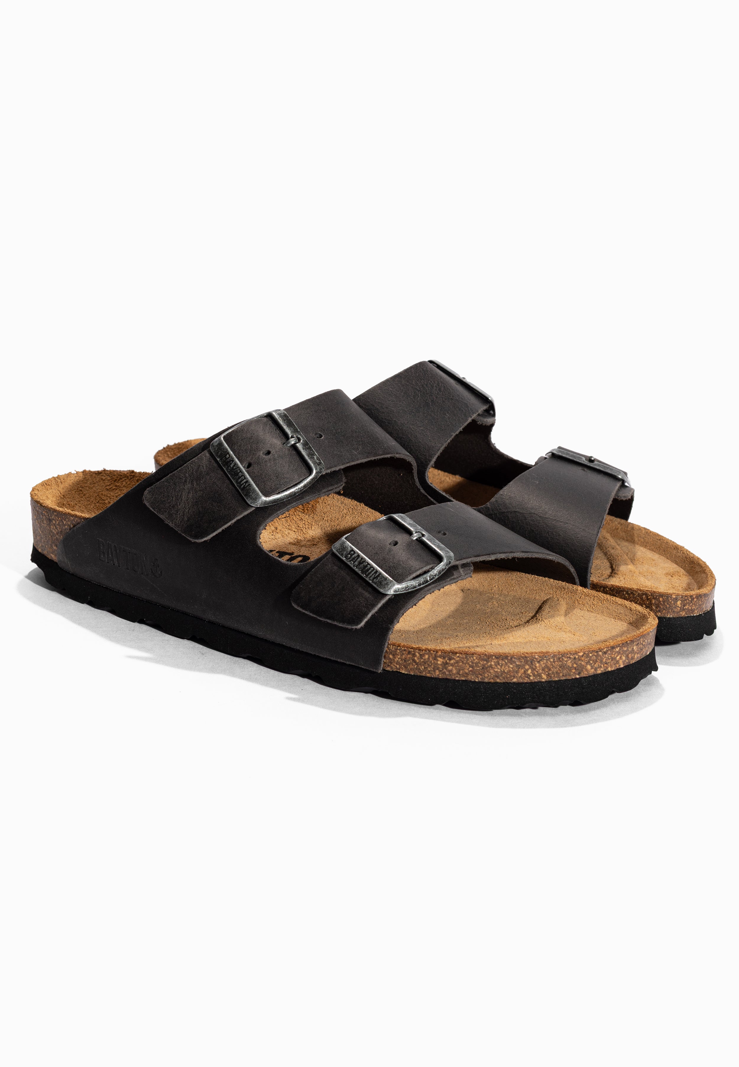 Sandales 2 Brides Atlas Gris 100% Cuir