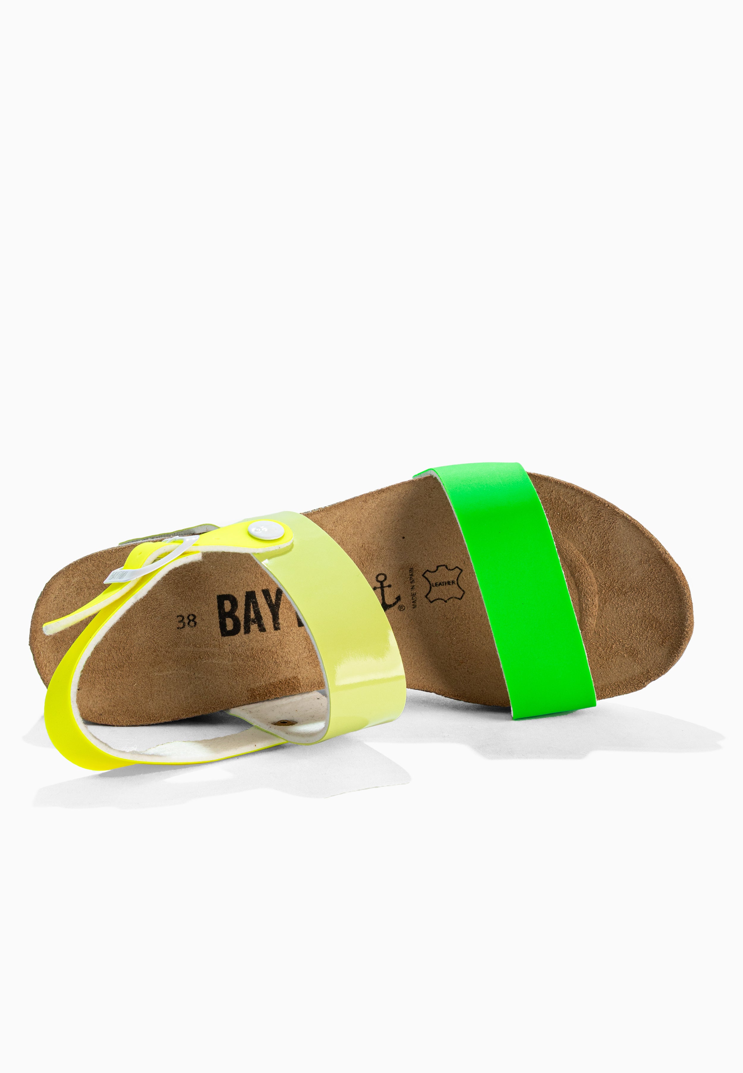 Sandalias Selene De Cuña Y Semicuña Verde Y Amarillo