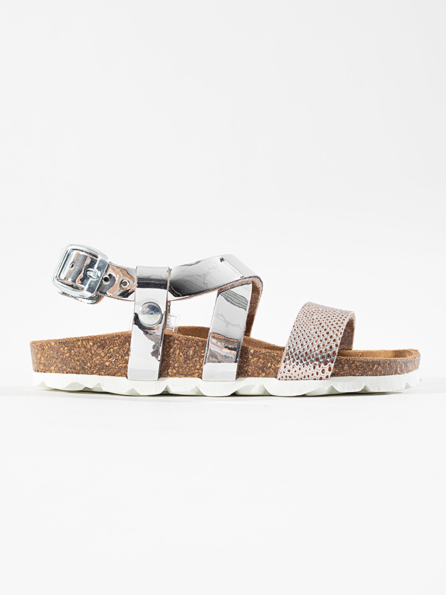 Sandalias Enyo Multitiras Plateadas