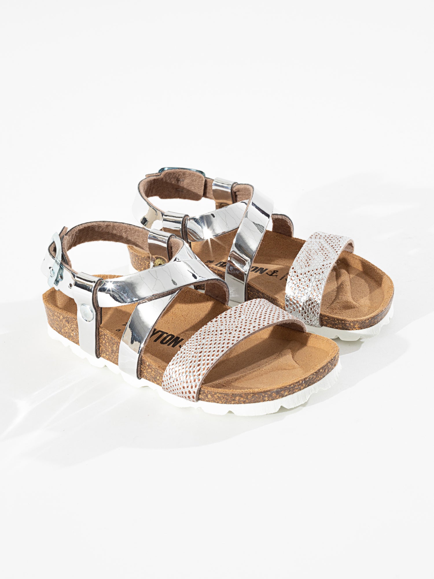 Sandalias Enyo Multitiras Plateadas