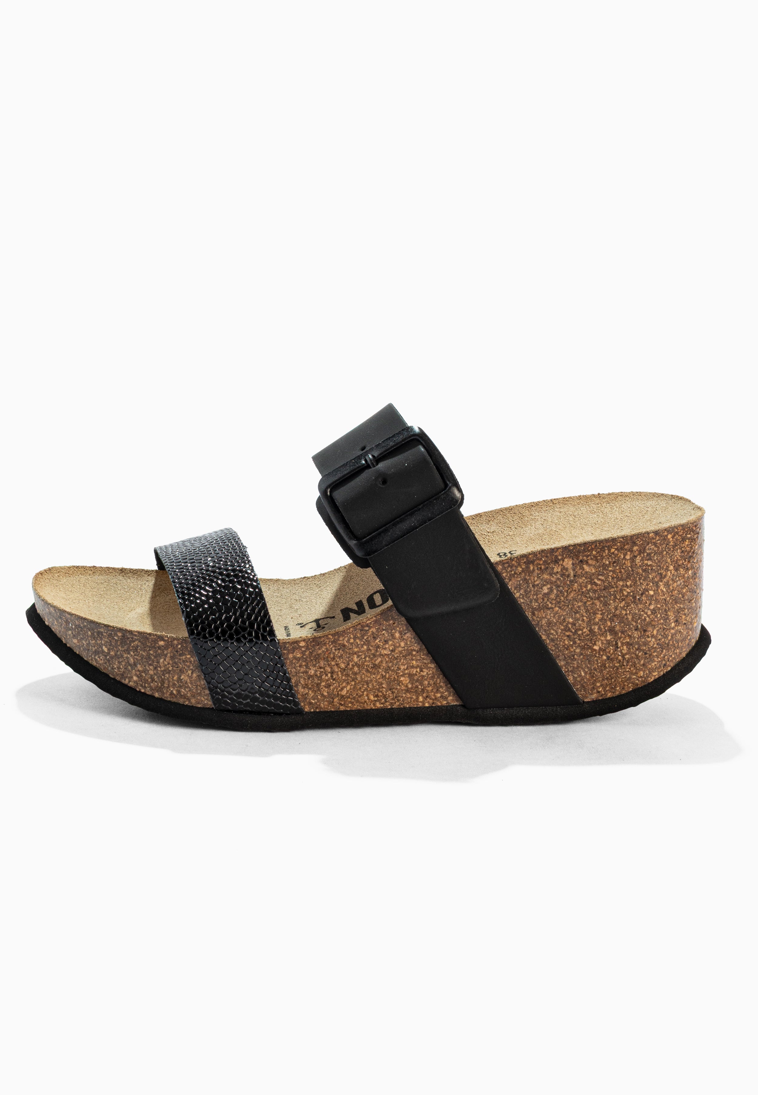 Sandalias Persee de cuña y semicuña en negro