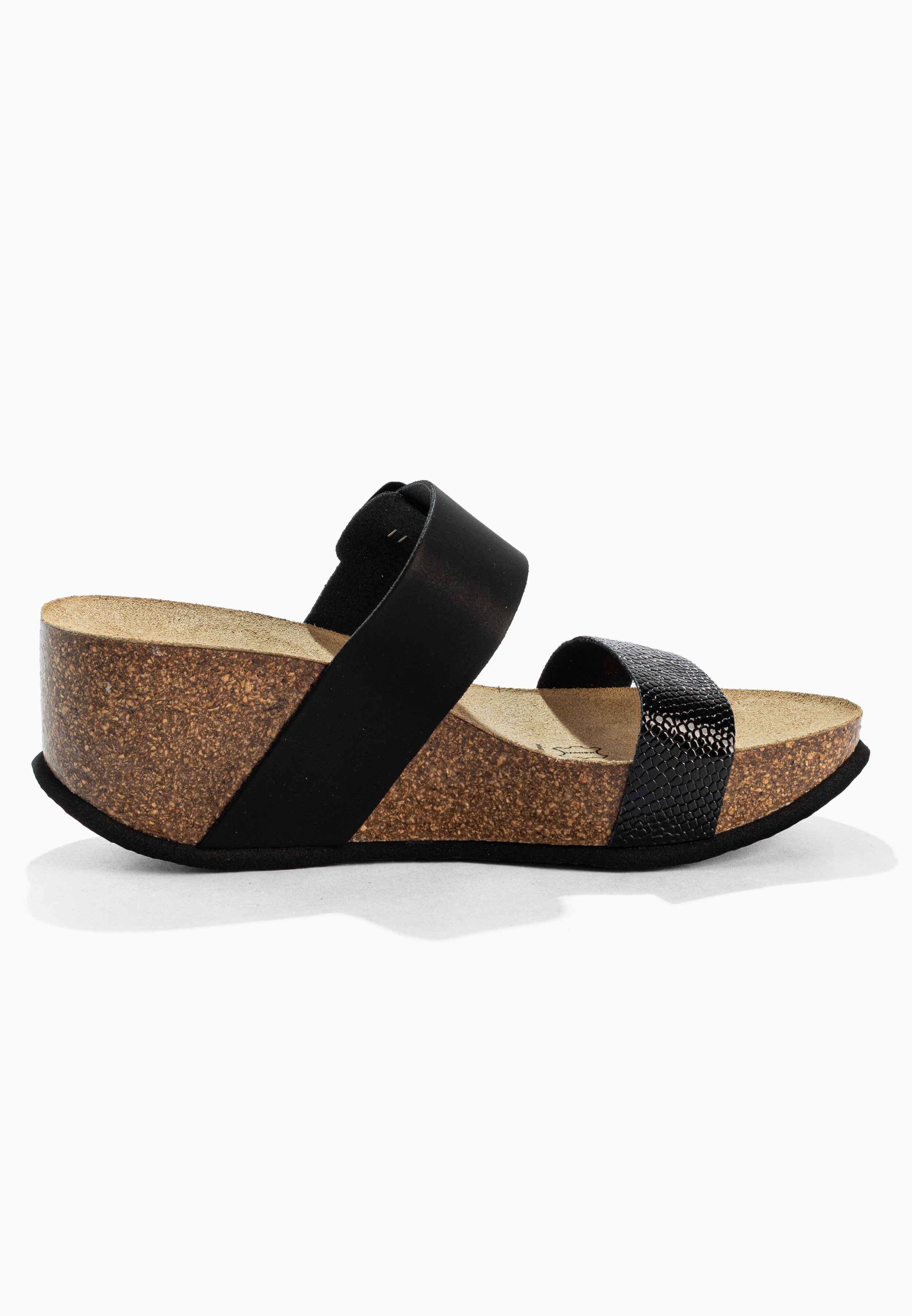 Sandalias Persee de cuña y semicuña en negro