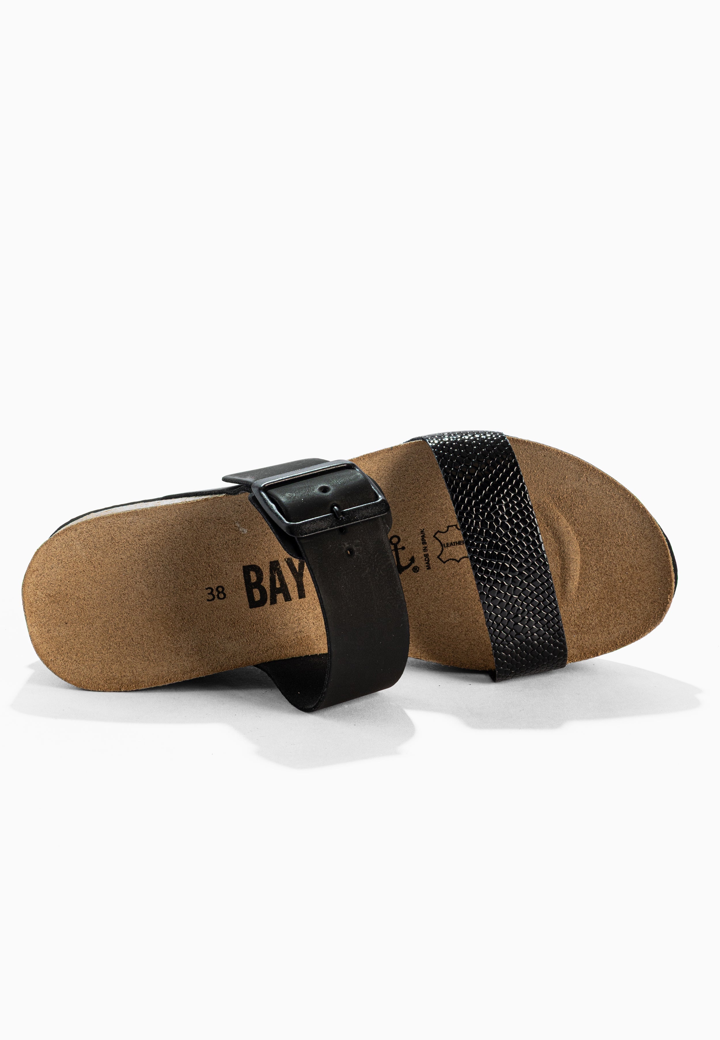 Sandalias Persee de cuña y semicuña en negro