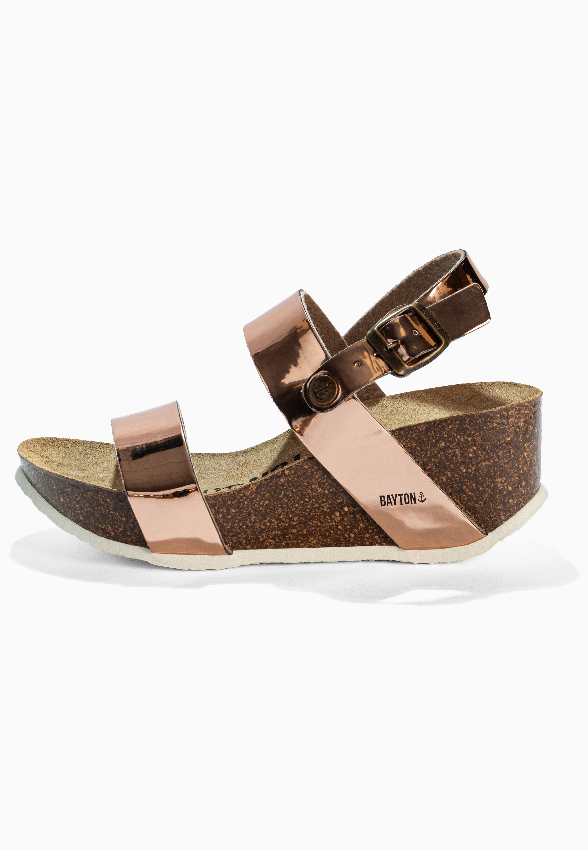 Sandalias con cuña y media cuña Selene en oro rosa