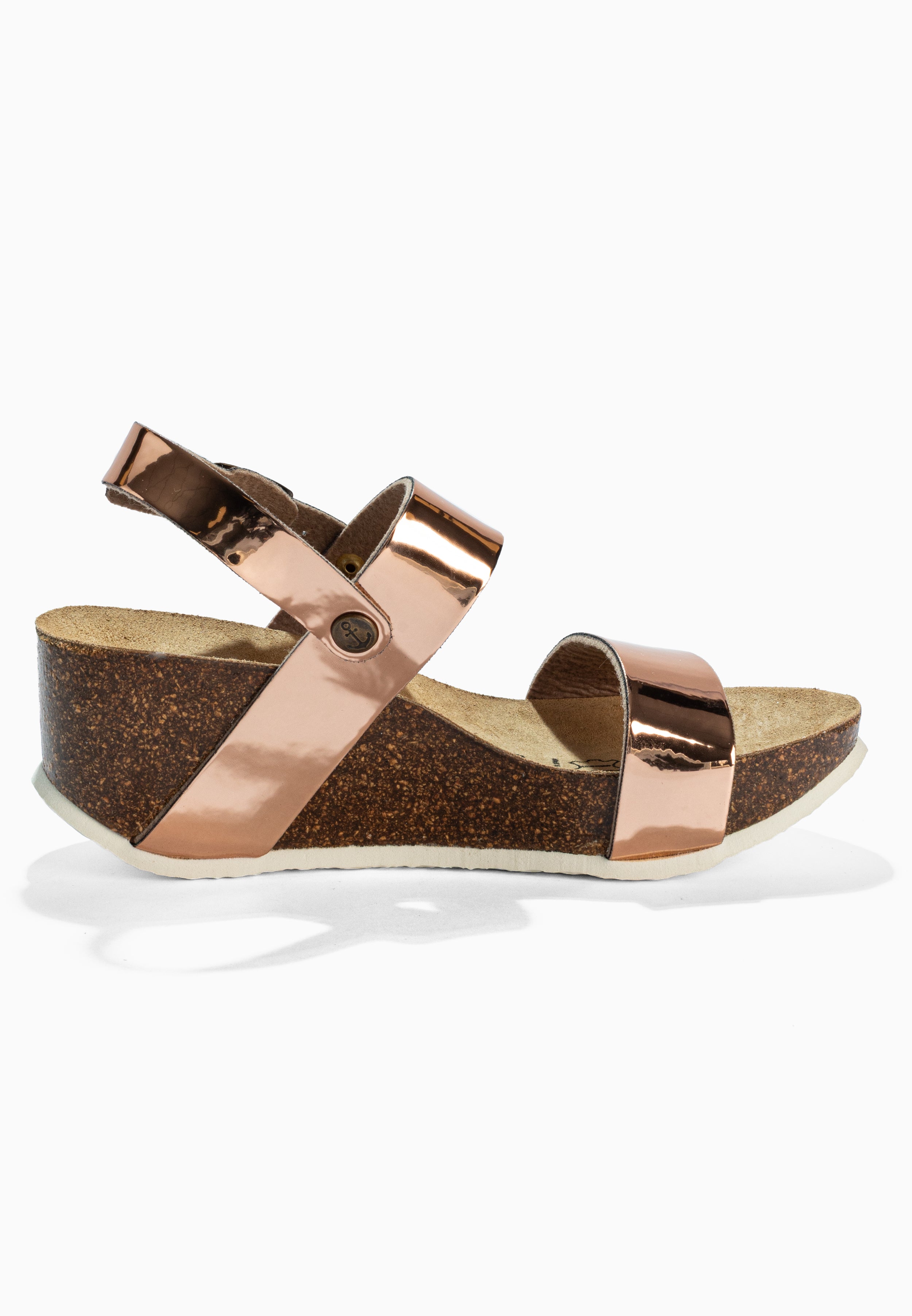Sandalias con cuña y media cuña Selene en oro rosa