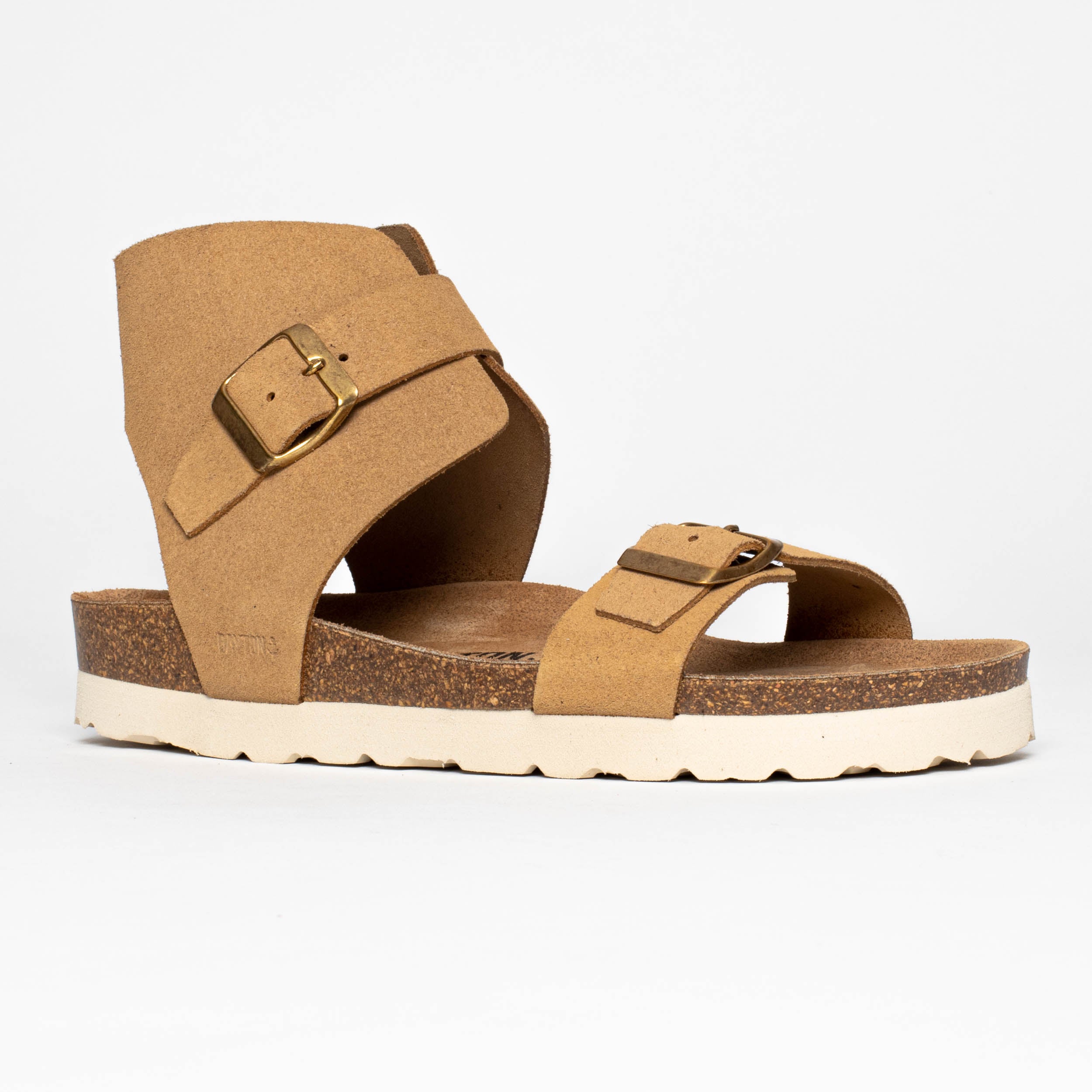 Sandales Dubbo à Plateforme Tan en Cuir Suédé Multi-Brides