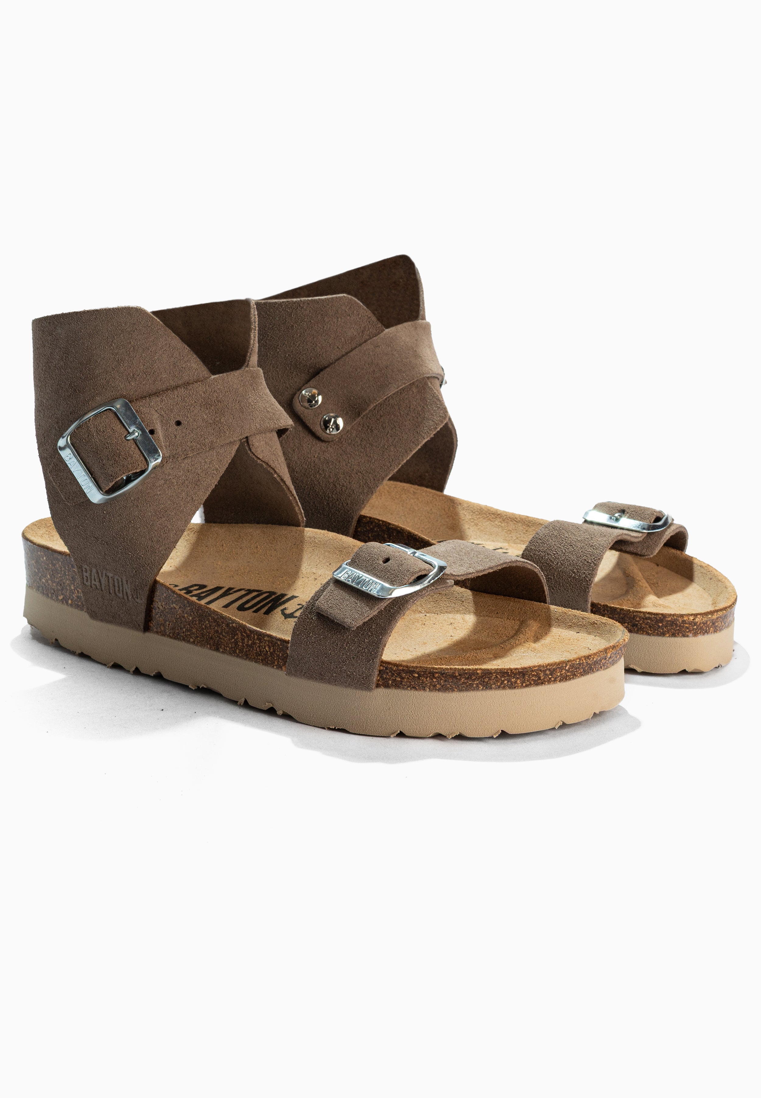 Sandales Dubbo Taupe en Cuir Suédé Multi-Brides