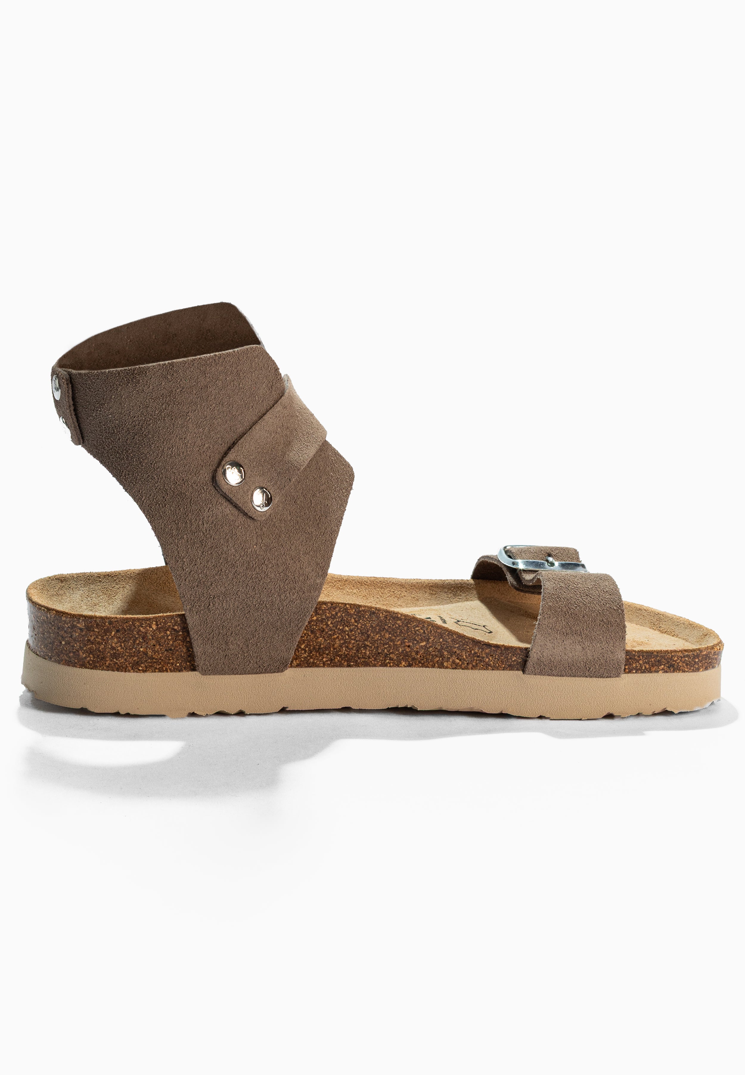 Sandales Dubbo Taupe en Cuir Suédé Multi-Brides