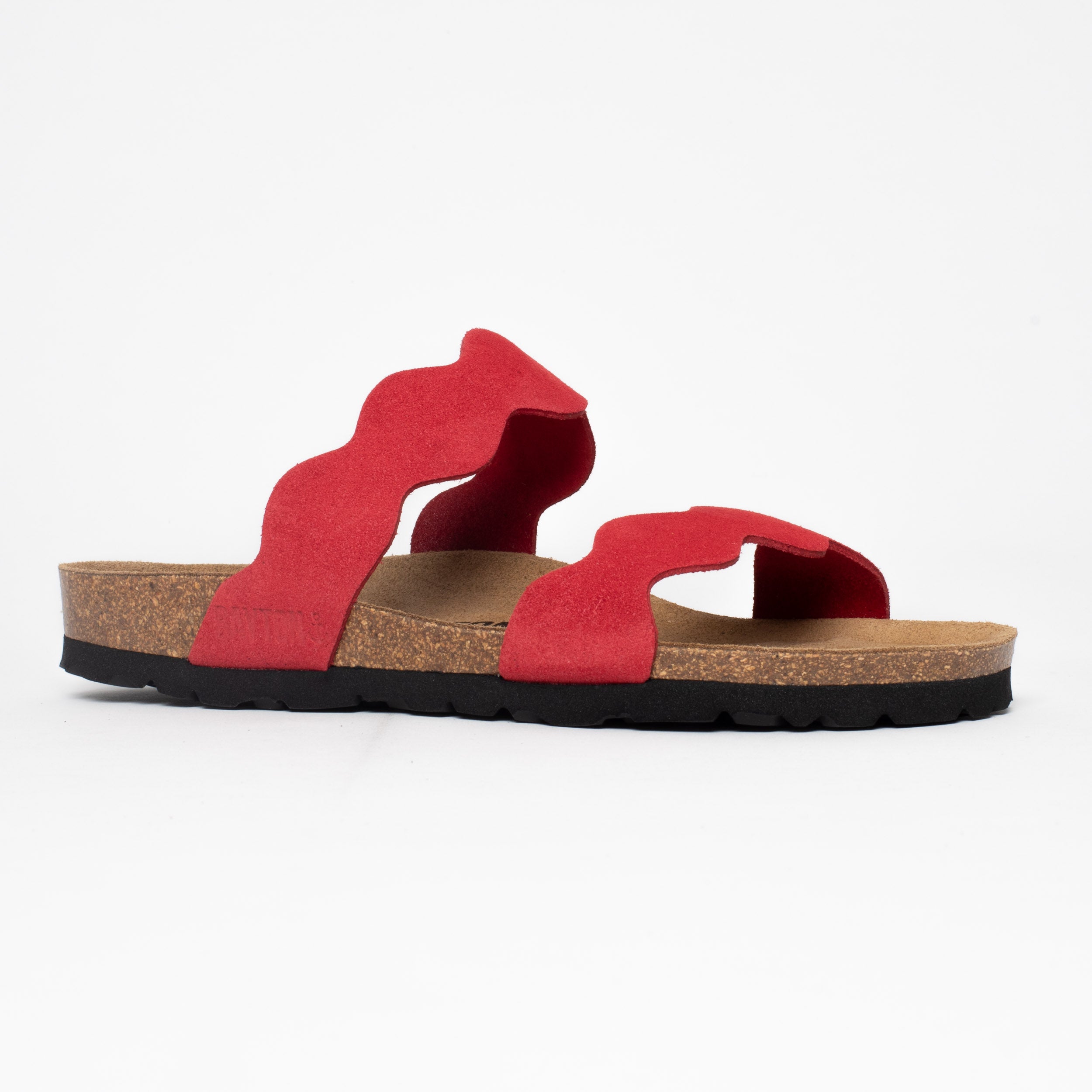 Sandales 2 Brides Wanneroo Rouge en Cuir Suédé