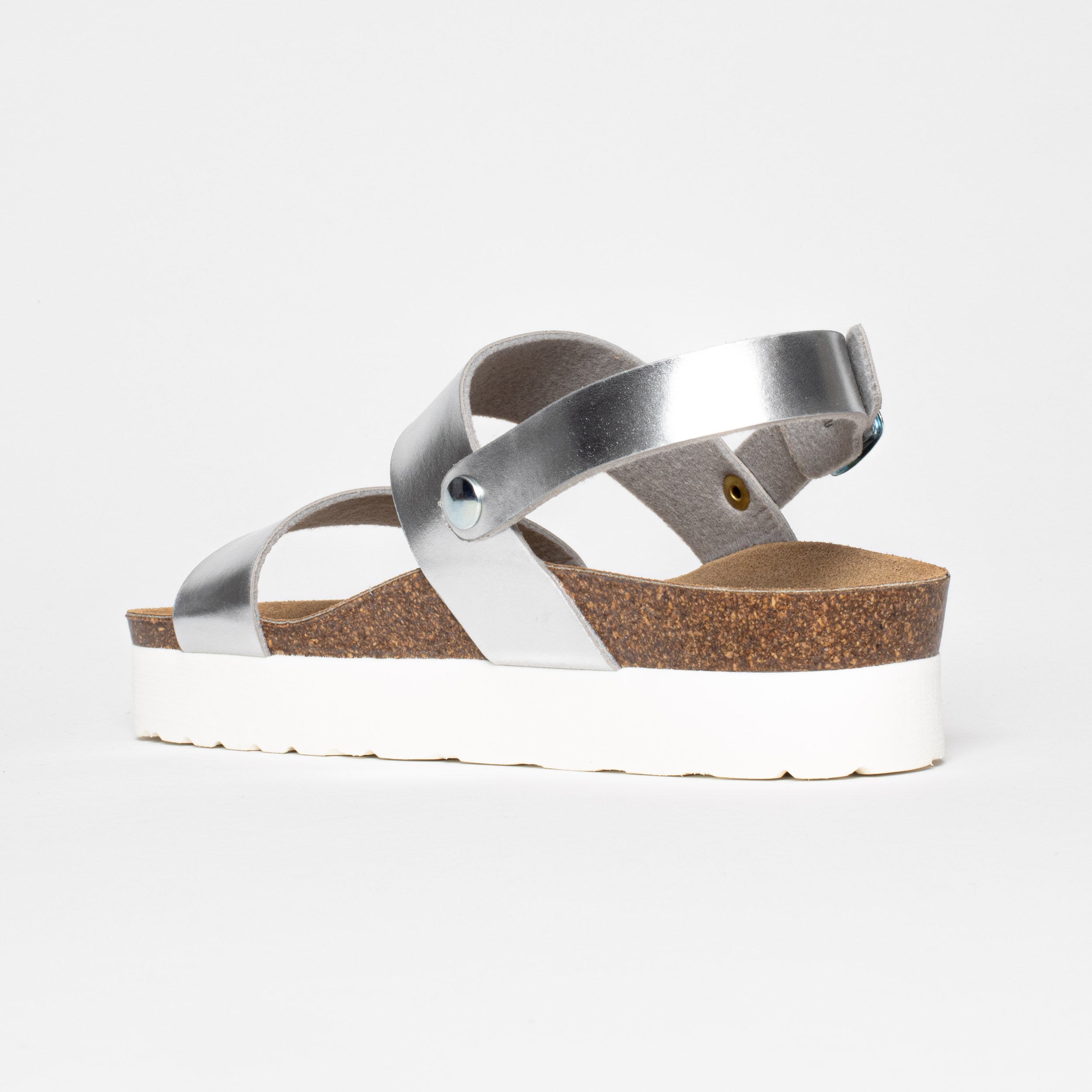 Sandalias plateadas con plataforma Gladstone