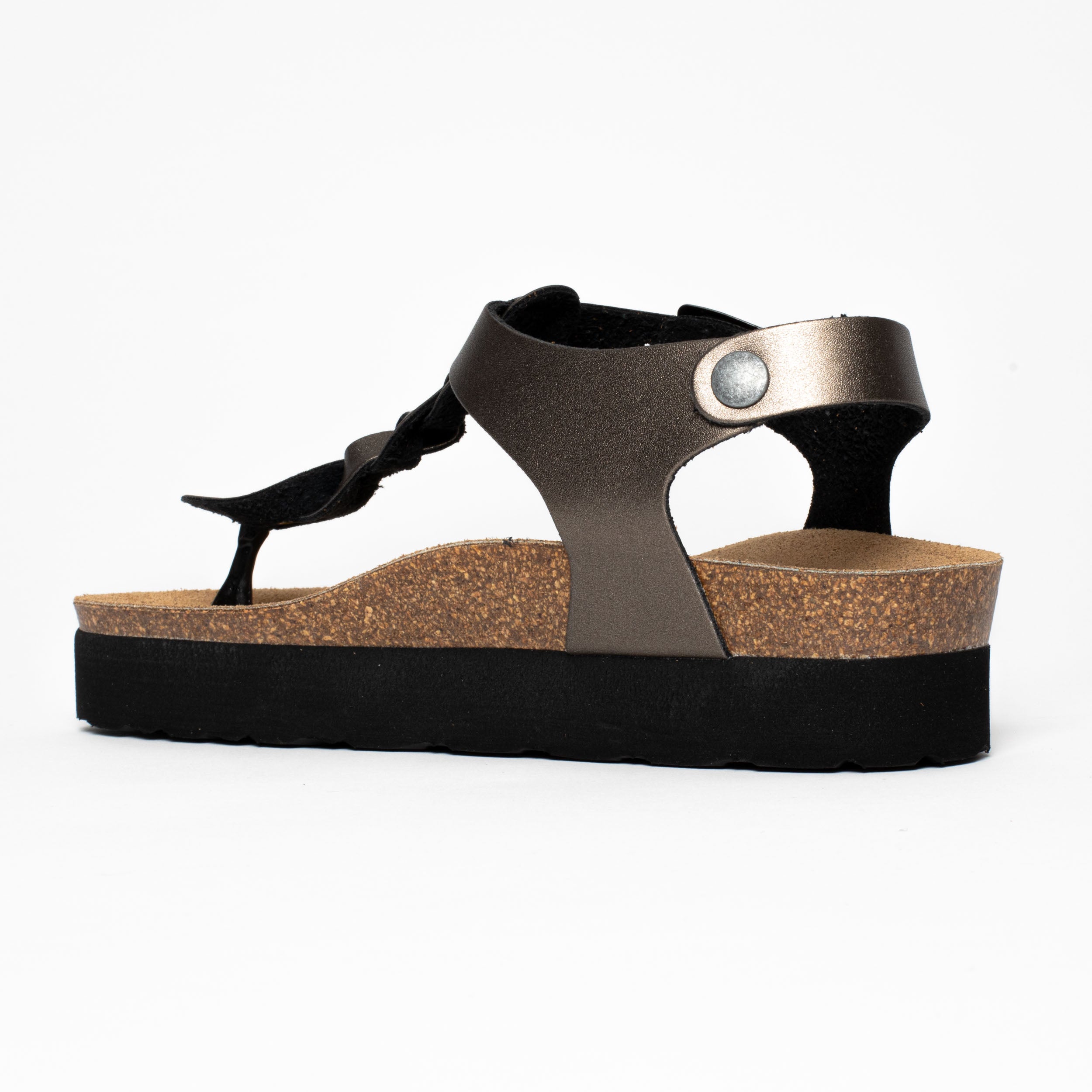 Badajoz Pewter Platform Sandals