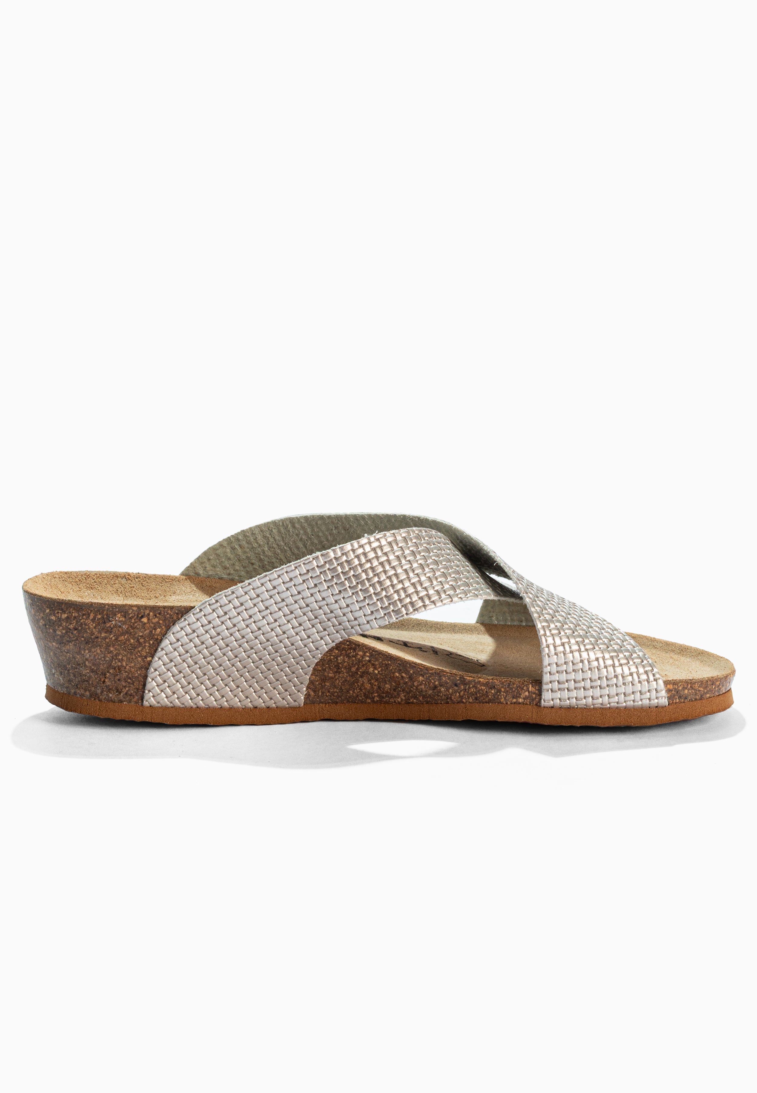 Sandalias Marta Plata Cuña Y Semicuña