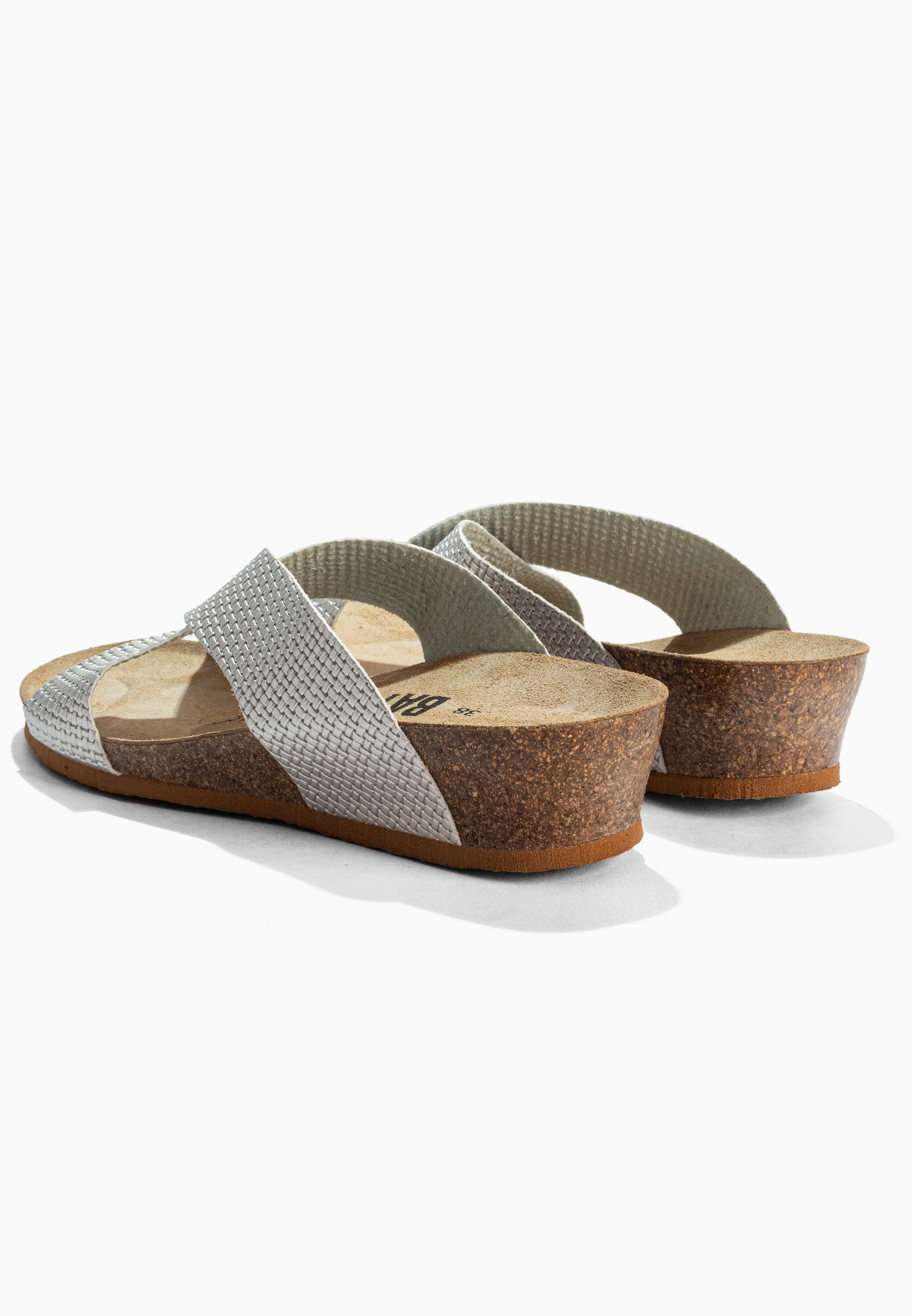 Sandalias Marta Plata Cuña Y Semicuña