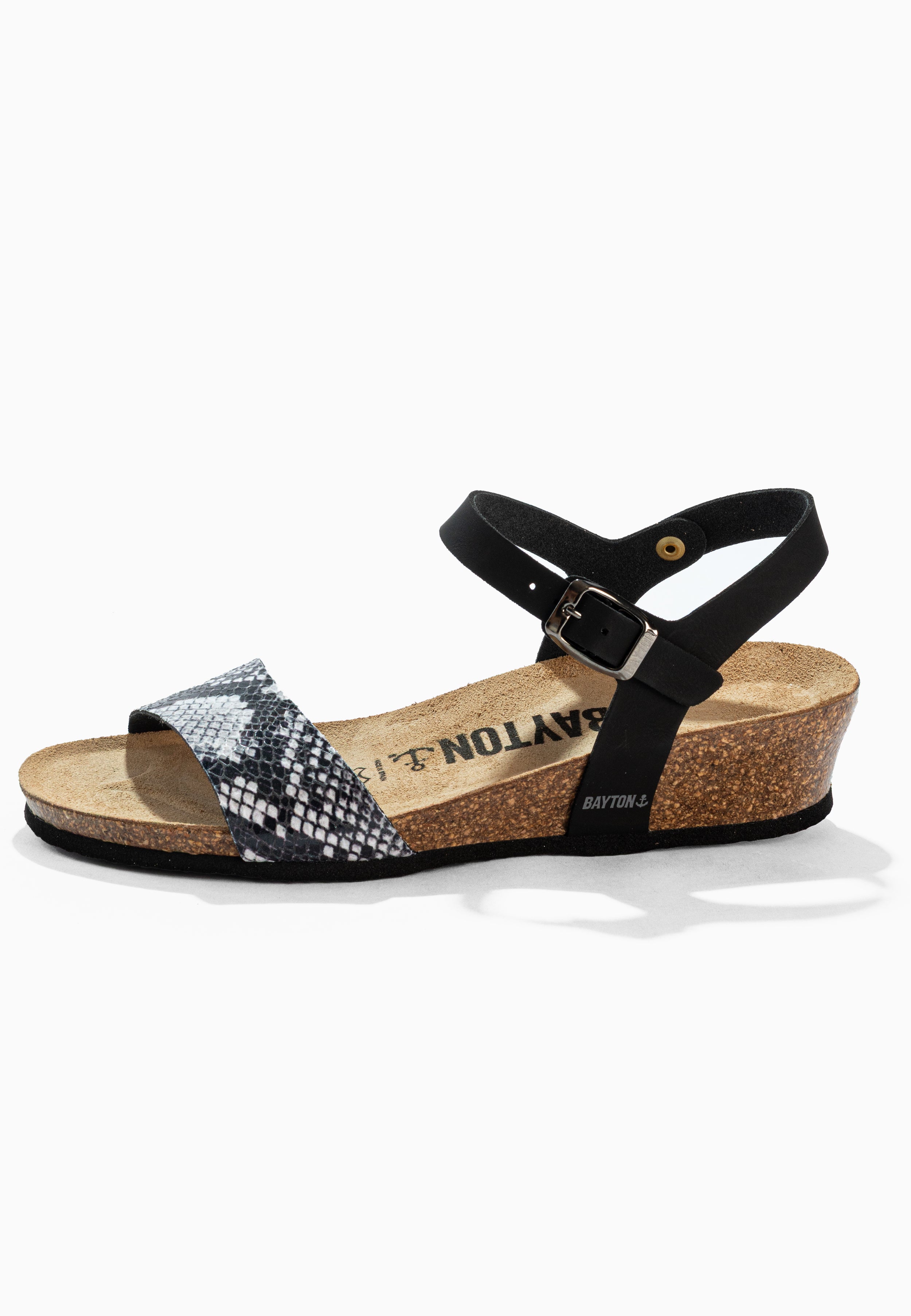 Sandales Wodonga Noir Python Compensées et Semi-compensées
