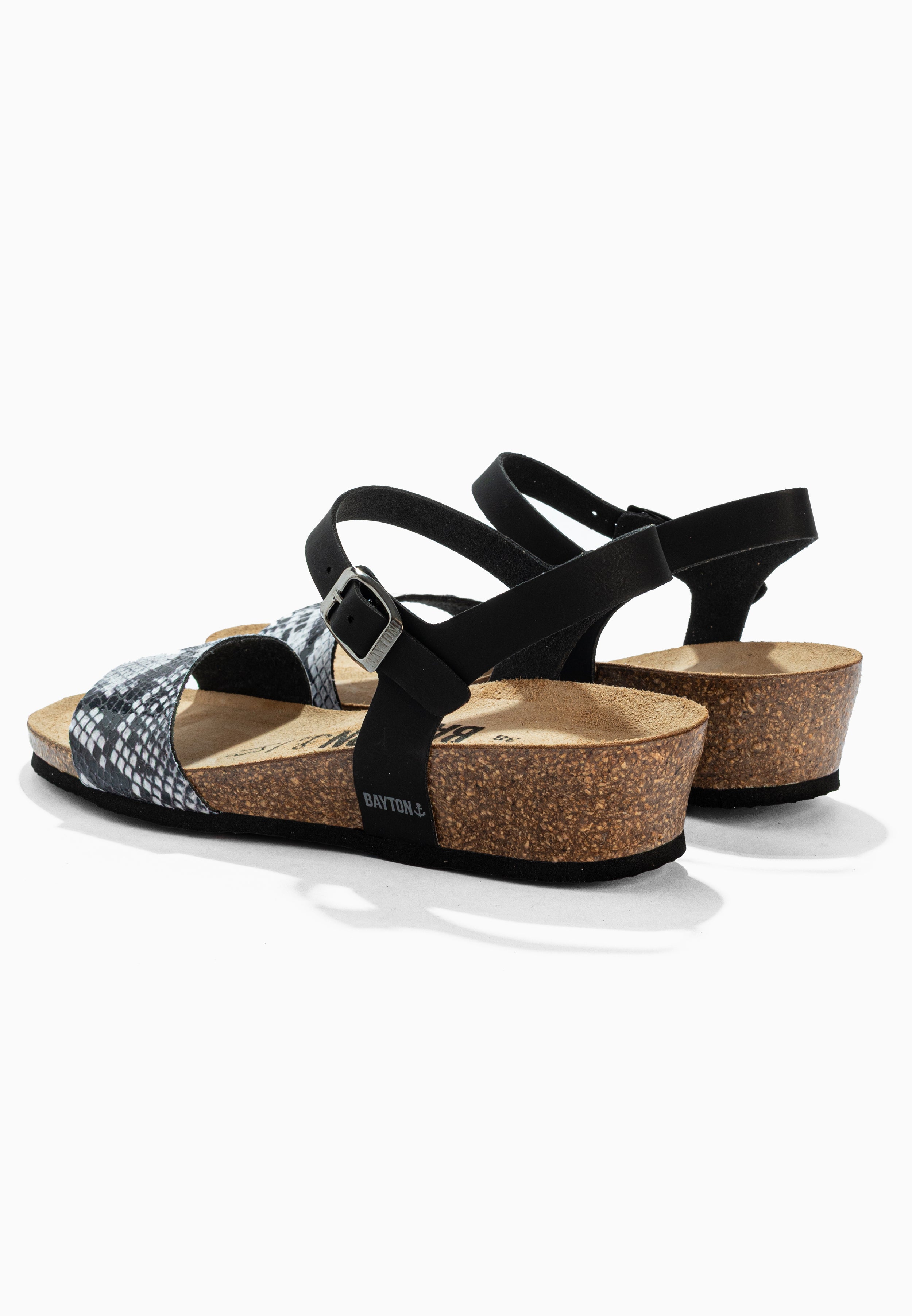 Sandales Wodonga Noir Python Compensées et Semi-compensées