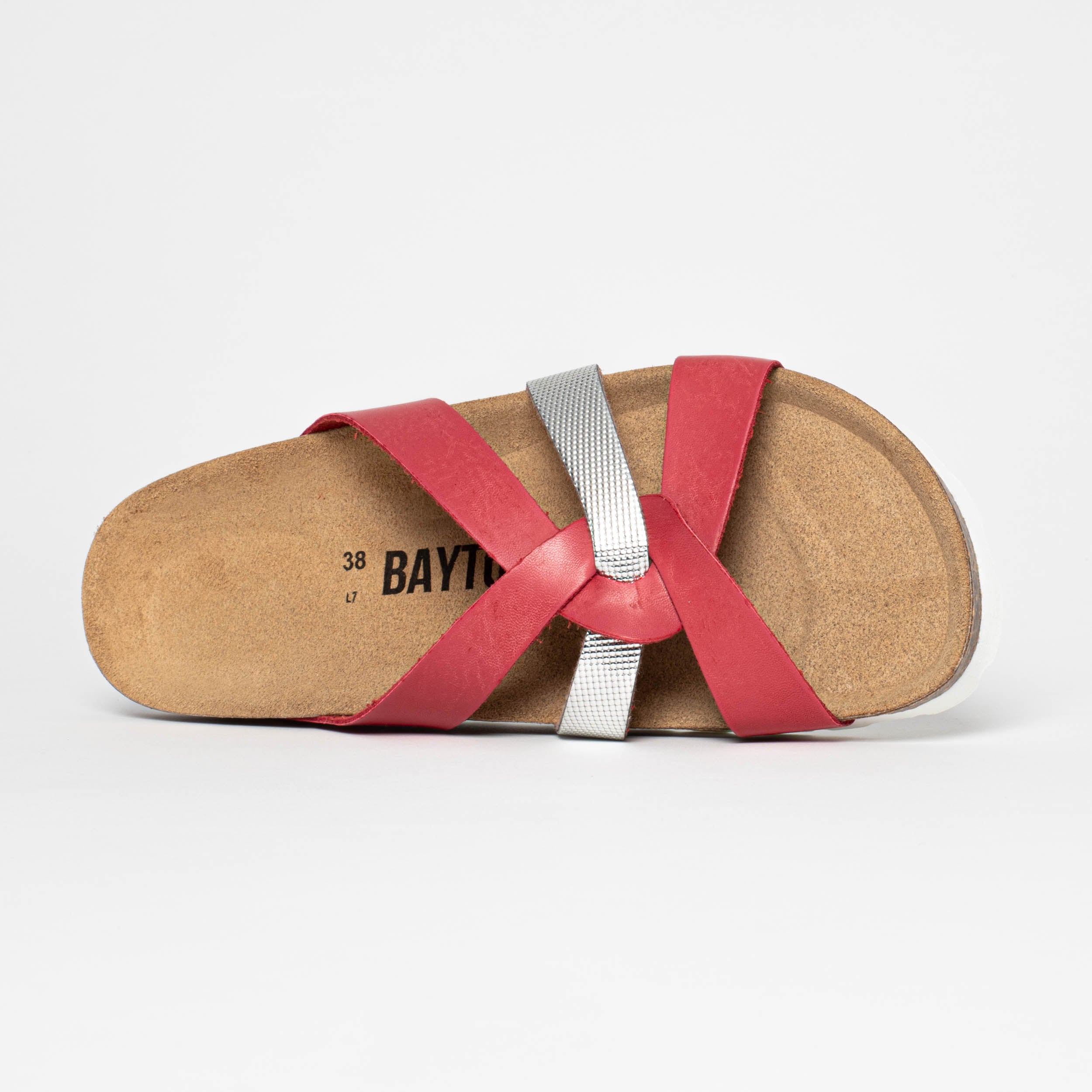 Sandales Santander Corail Et Gris Multi-Brides