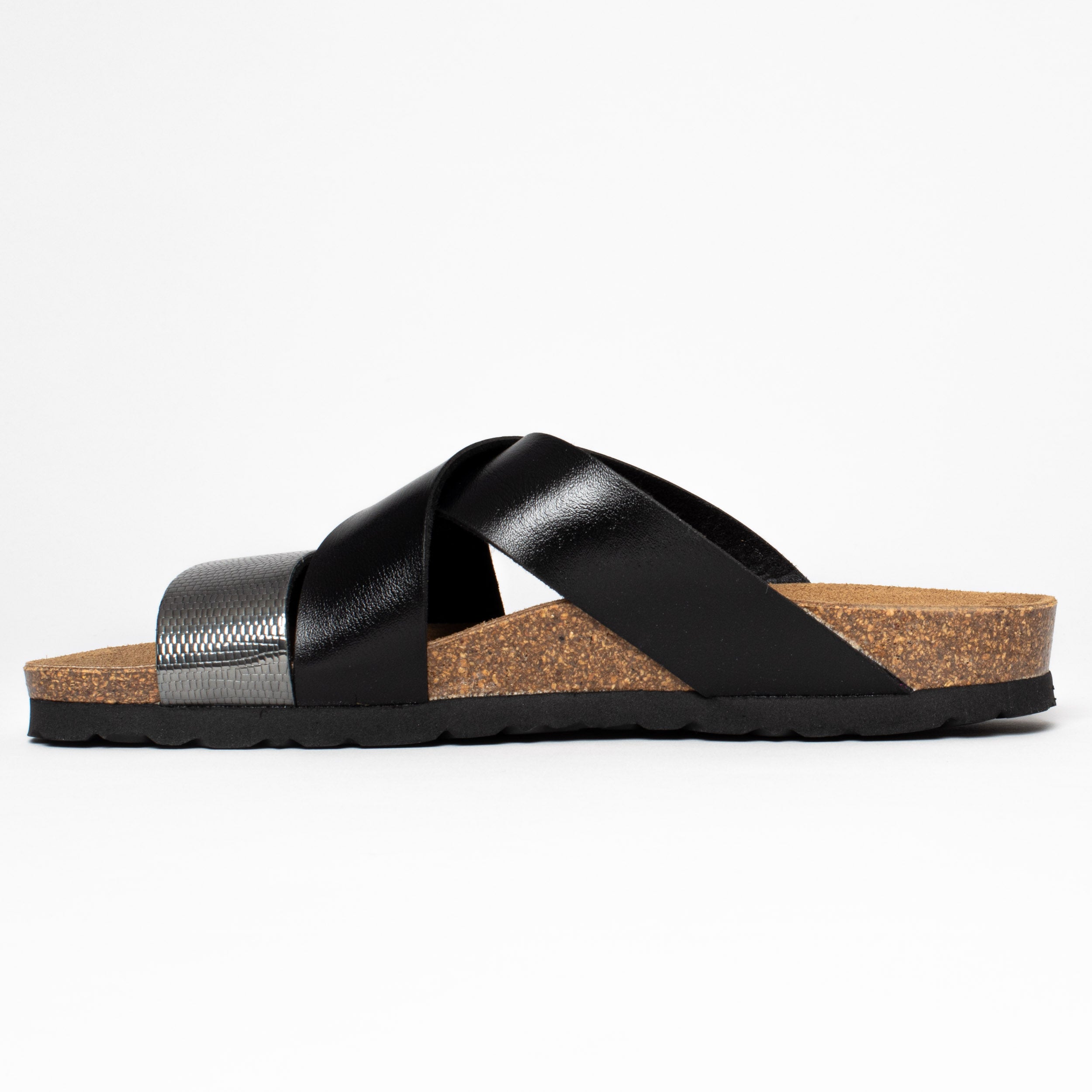 Sandalias Sevilla con múltiples tiras en peltre