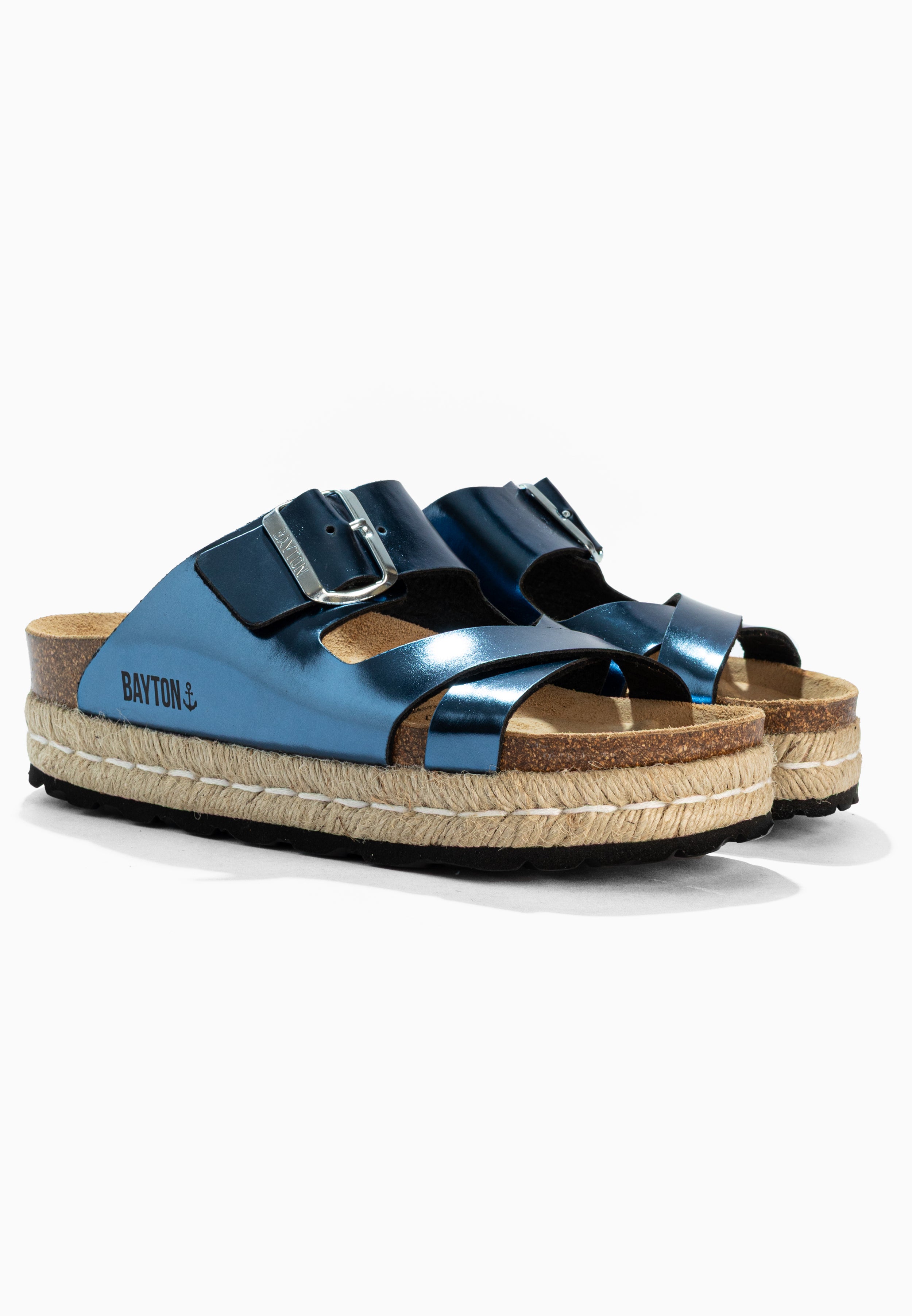 Sandales Tenerife Rope Bleu Marine à Plateforme