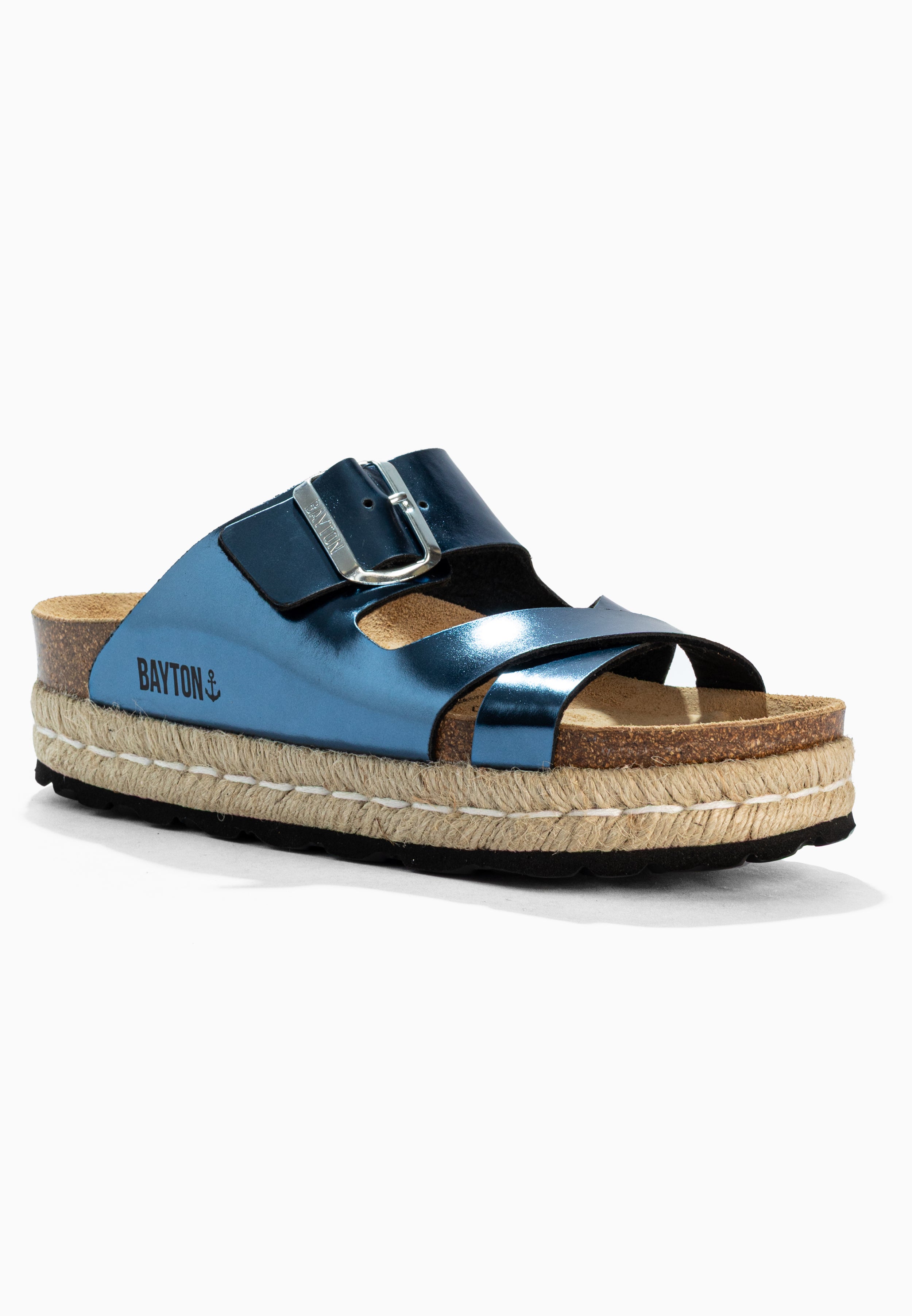 Sandales Tenerife Rope Bleu Marine à Plateforme
