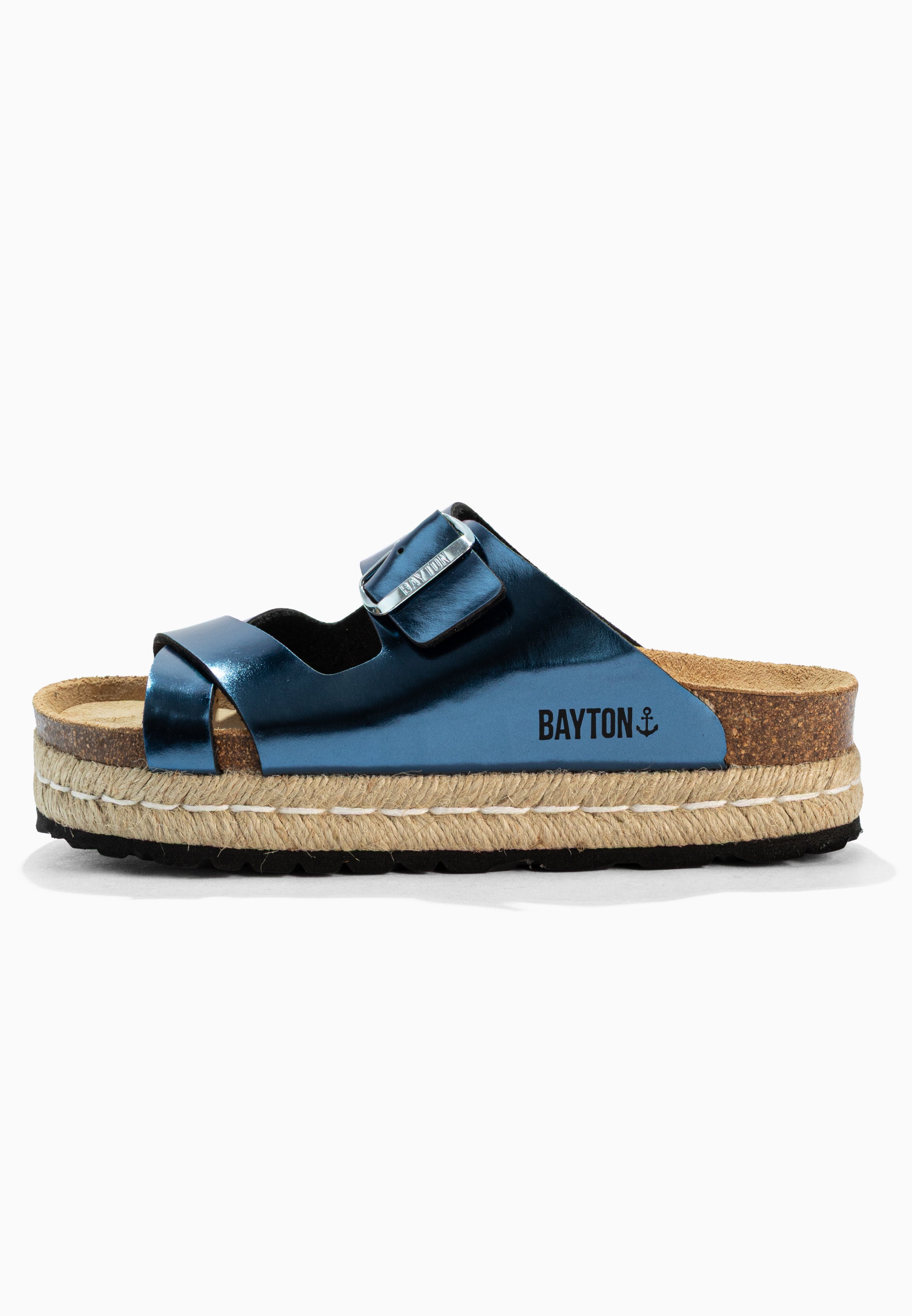 Sandales Tenerife Rope Bleu Marine à Plateforme