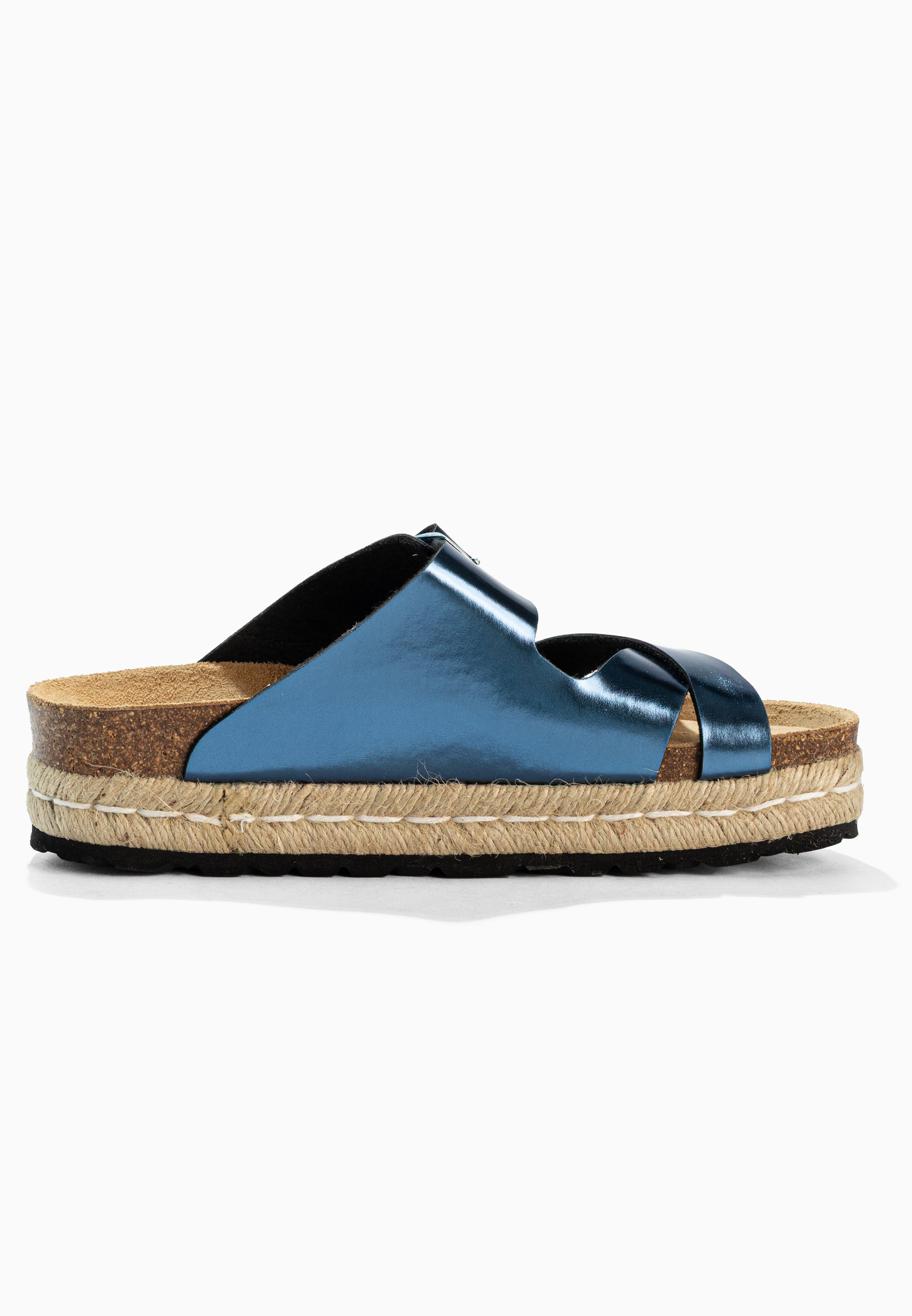 Sandales Tenerife Rope Bleu Marine à Plateforme