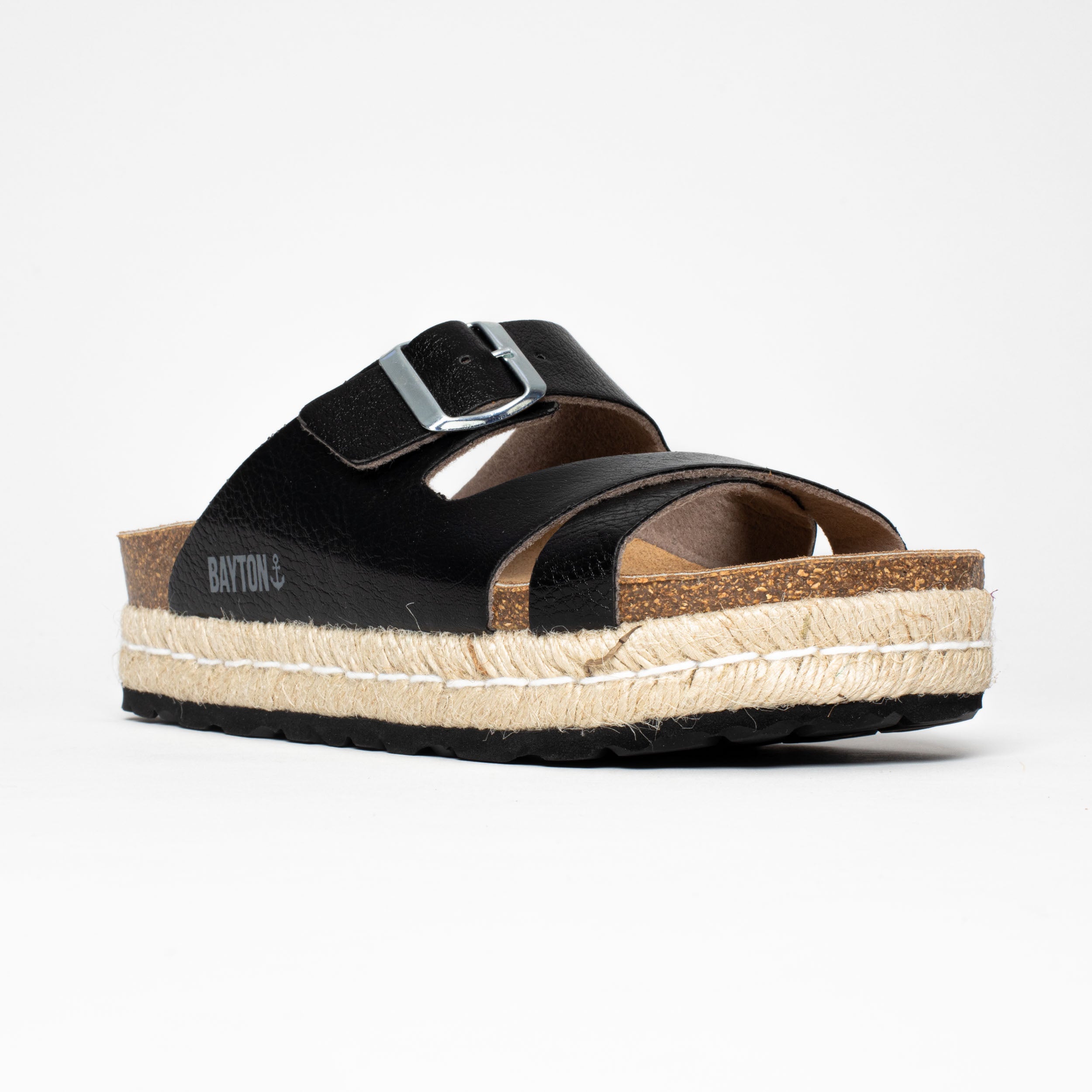 Sandales Tenerife Rope Noir à Plateforme