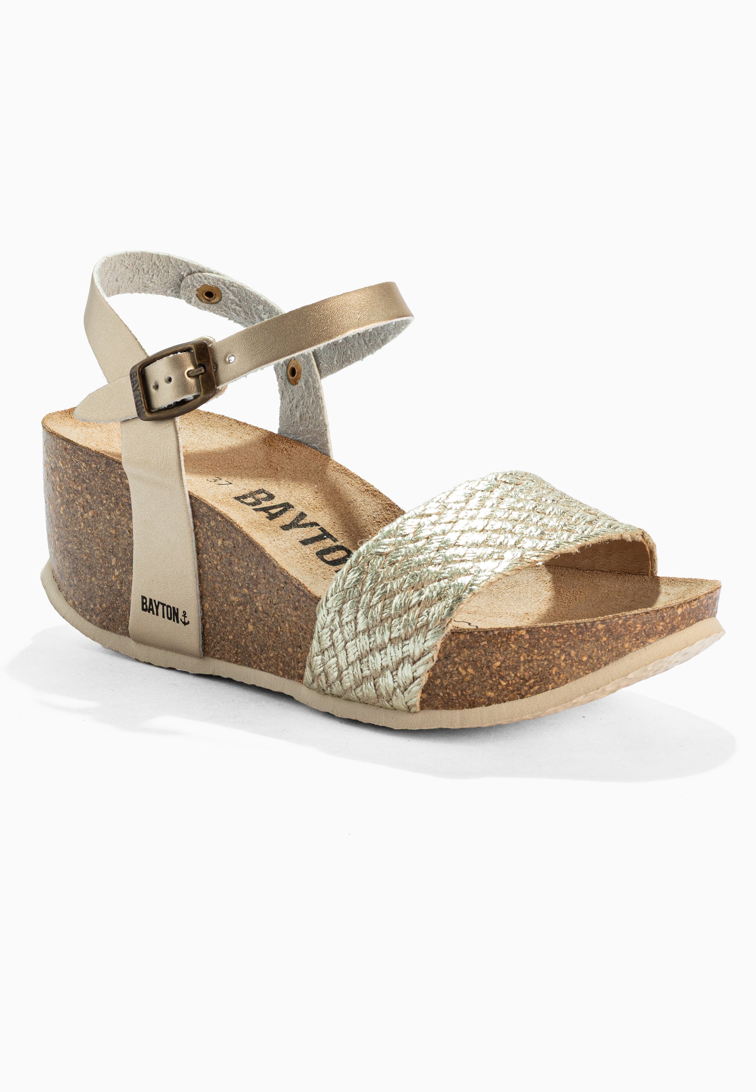 Sandales Toledo Dorées Clair Compensées et Semi-compensées