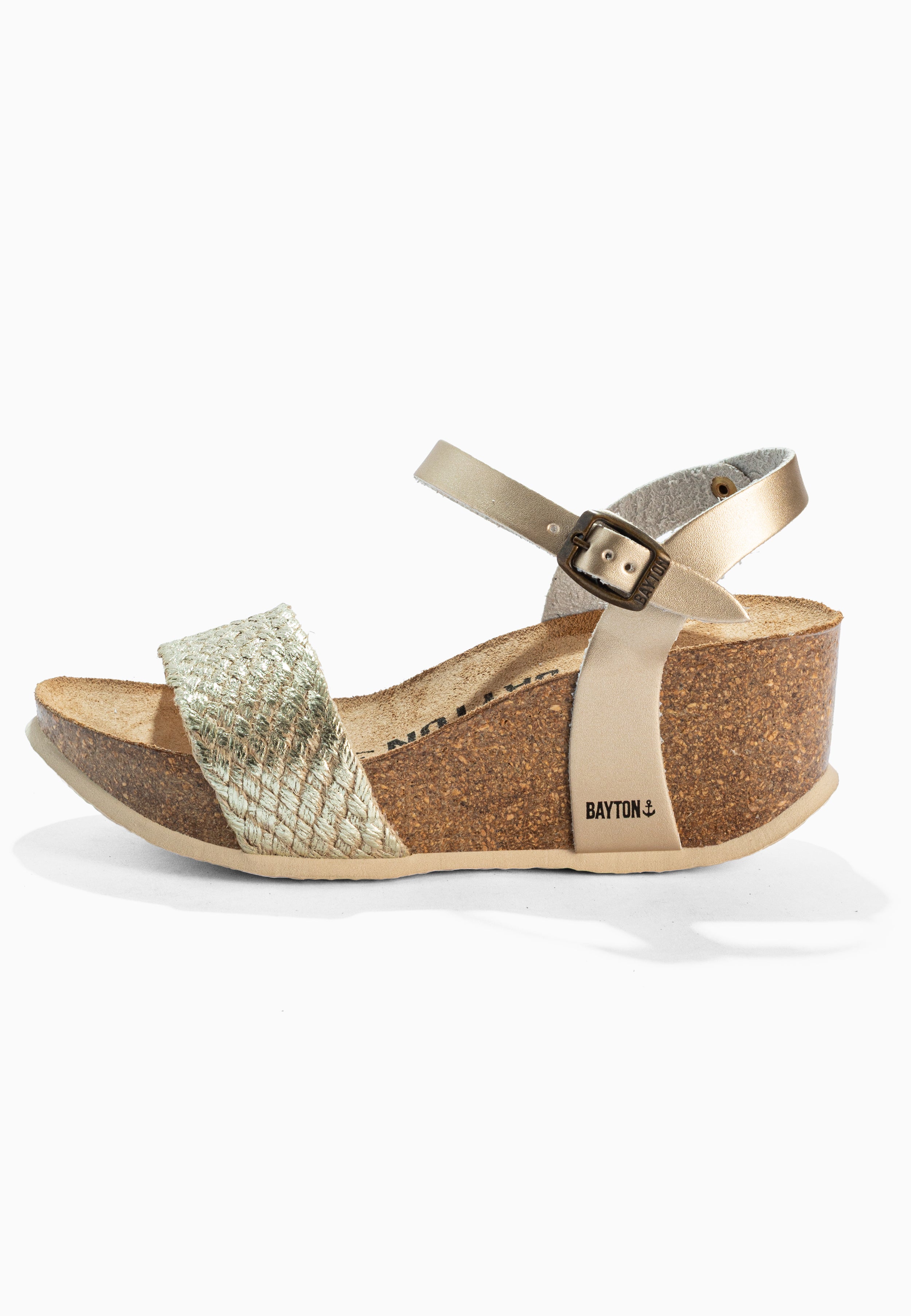 Sandales Toledo Dorées Clair Compensées et Semi-compensées