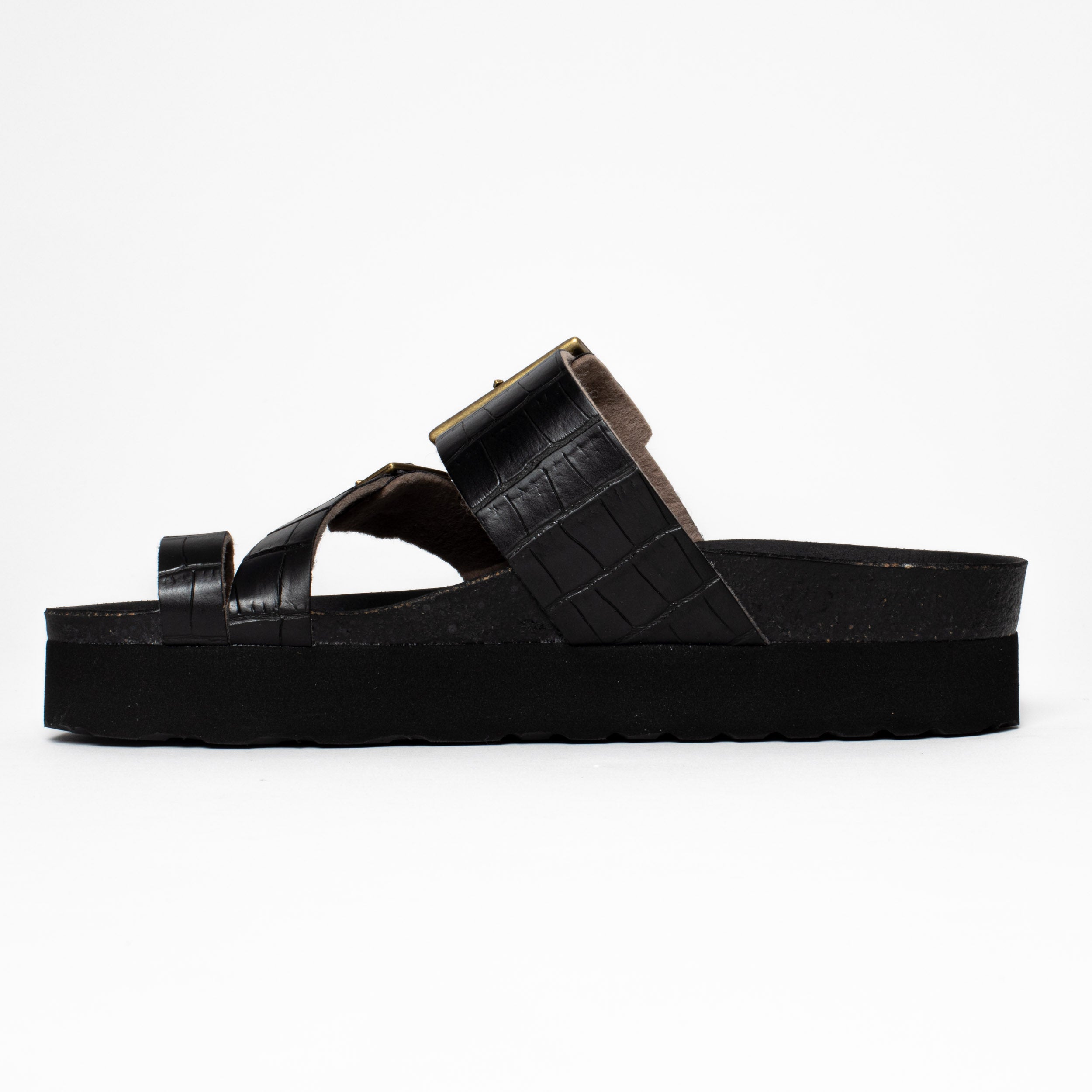 Sandales Castel Noir à Plateforme