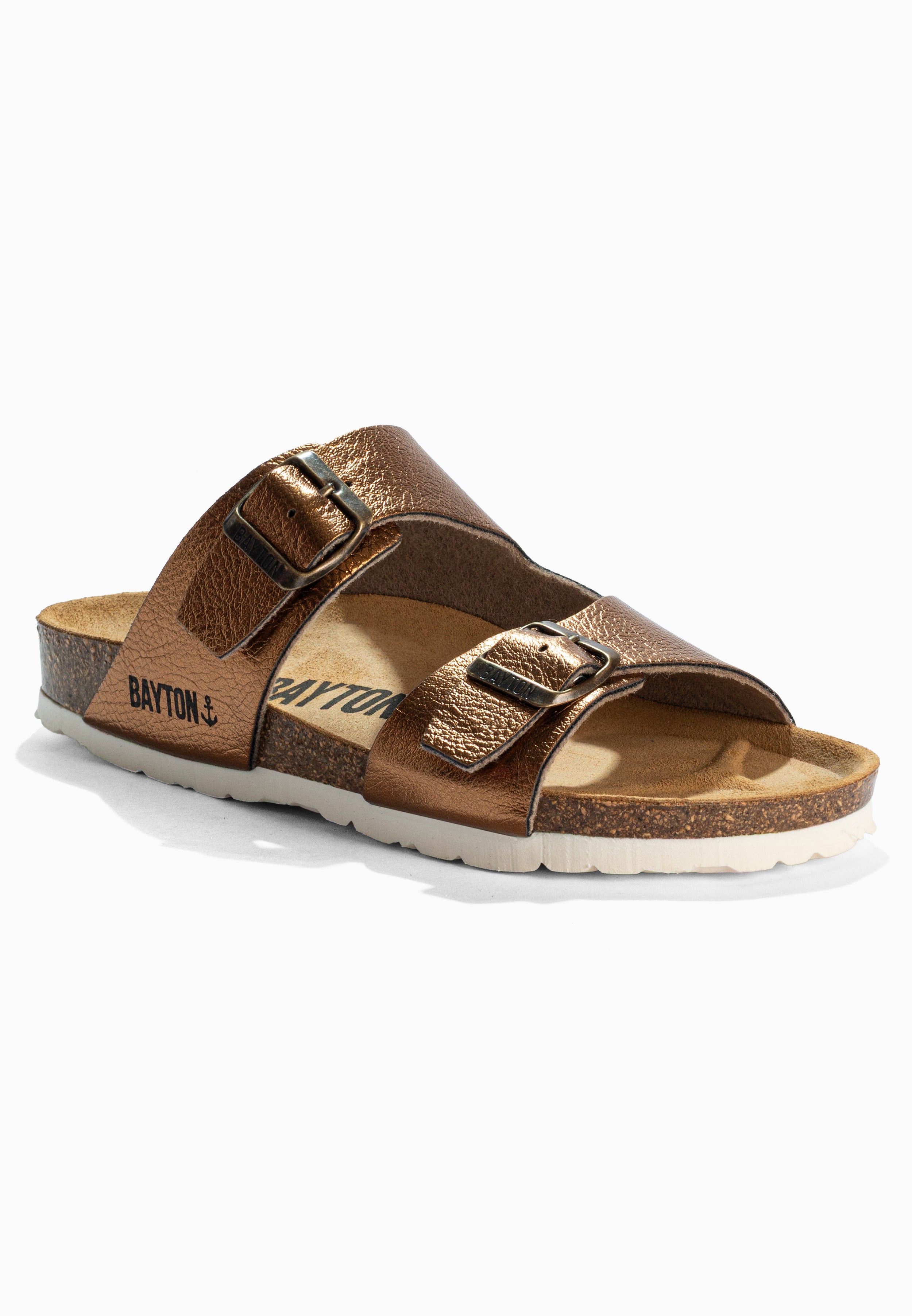 Sandalias Pura Bronce Con 2 Tiras