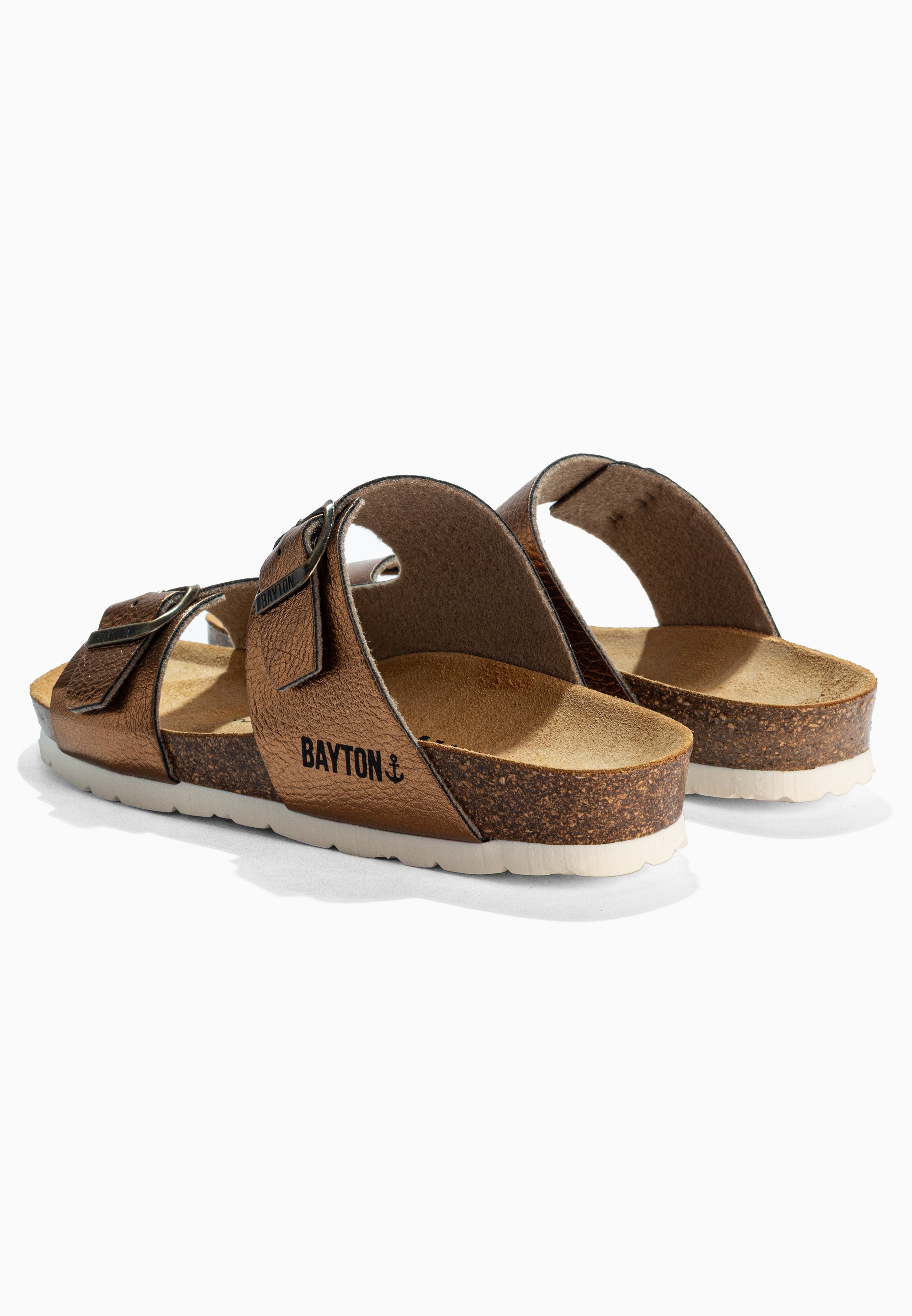 Sandalias Pura Bronce Con 2 Tiras