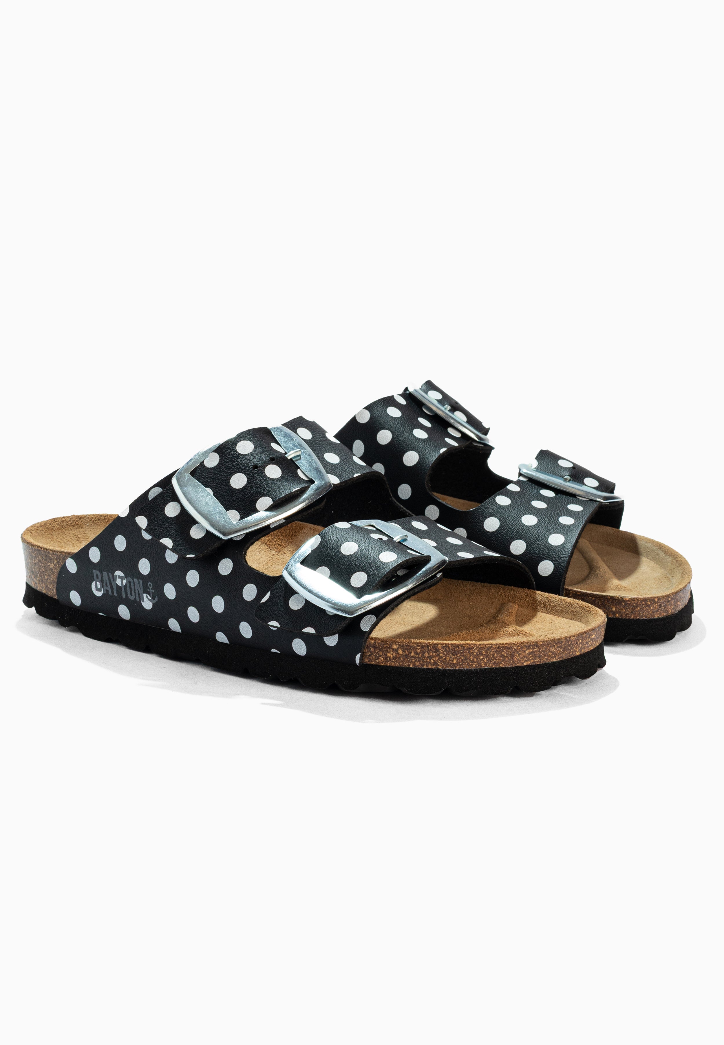 Sandales 2 Brides Alicante Noir Et Blanc